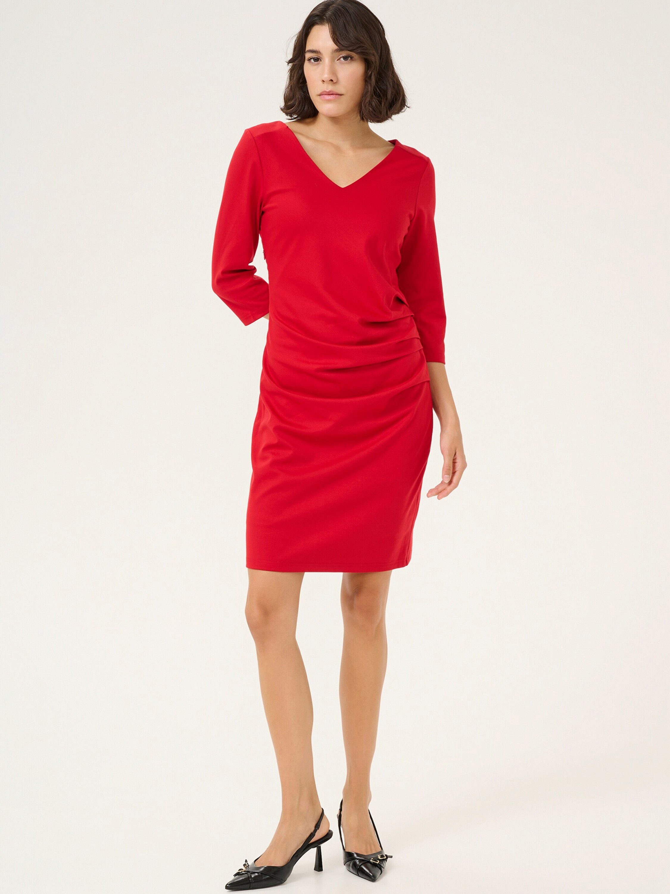 KAFFE Midikleid KA India (1-tlg) Drapiert/gerafft