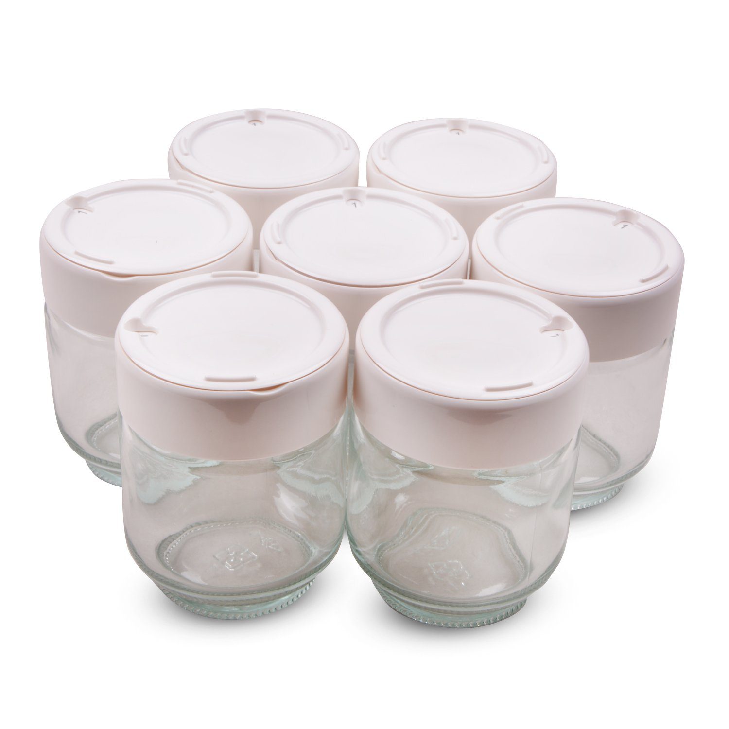 Glas, A14A03, Joghurtgläser Becher Gläser-Set Moulinex für 7x Joghurtzubereiter
