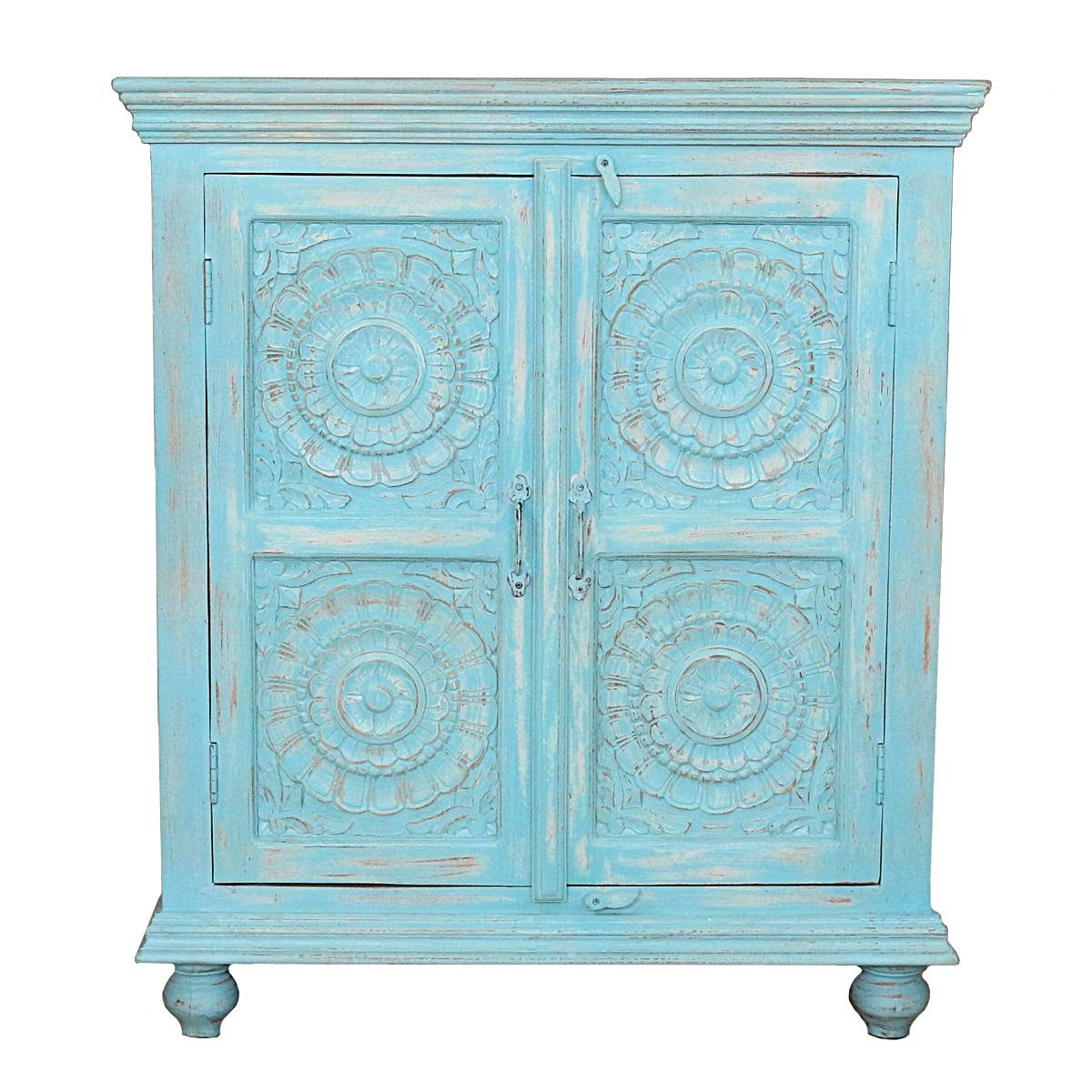Oriental Galerie Unterschrank Schrank Kommode Leela Indien Blau 90 cm