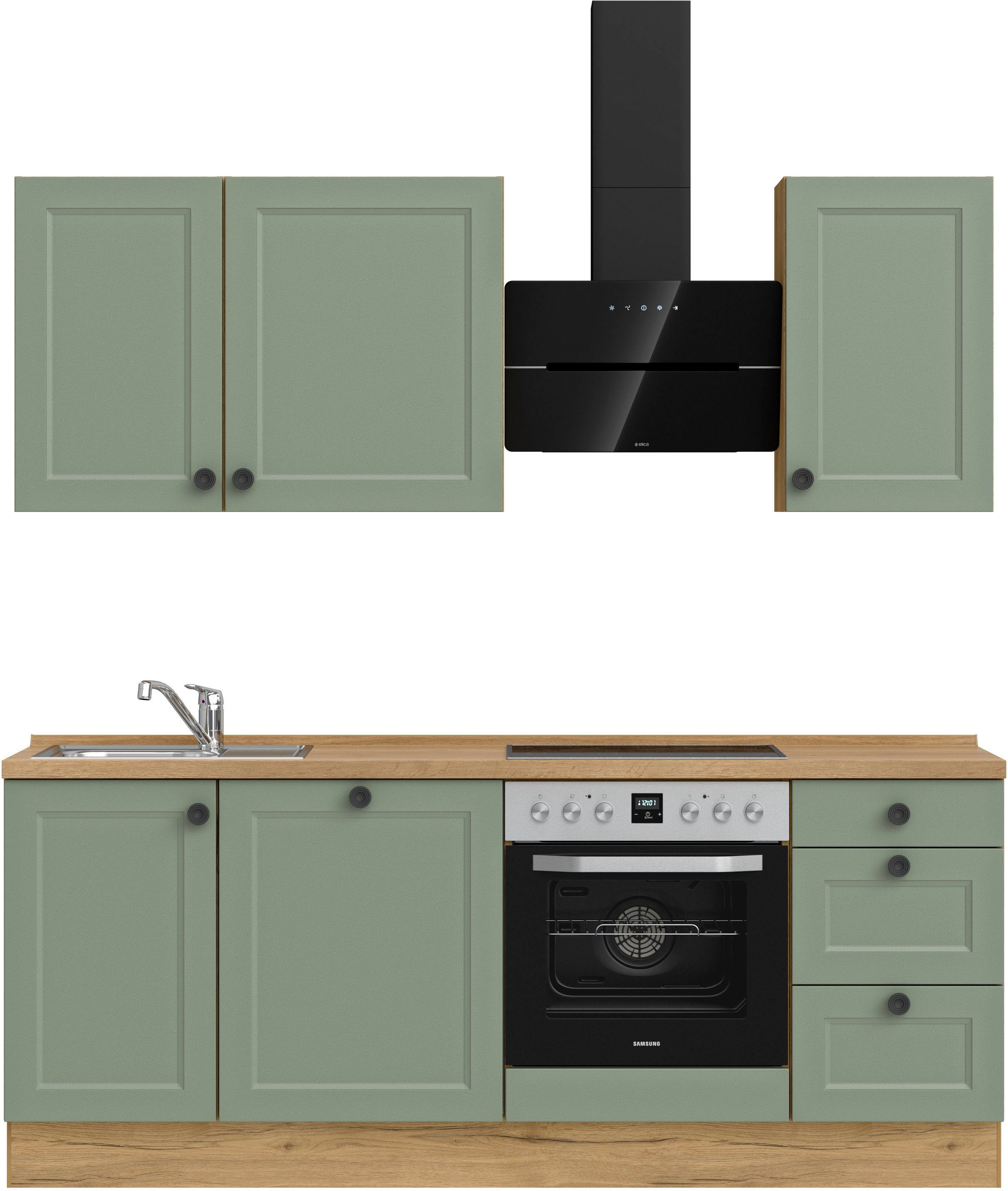 nobilia® Küchenzeile "Cascada premium", vormontiert, Ausrichtung wählbar, Breite 210 cm, mit E-Geräten