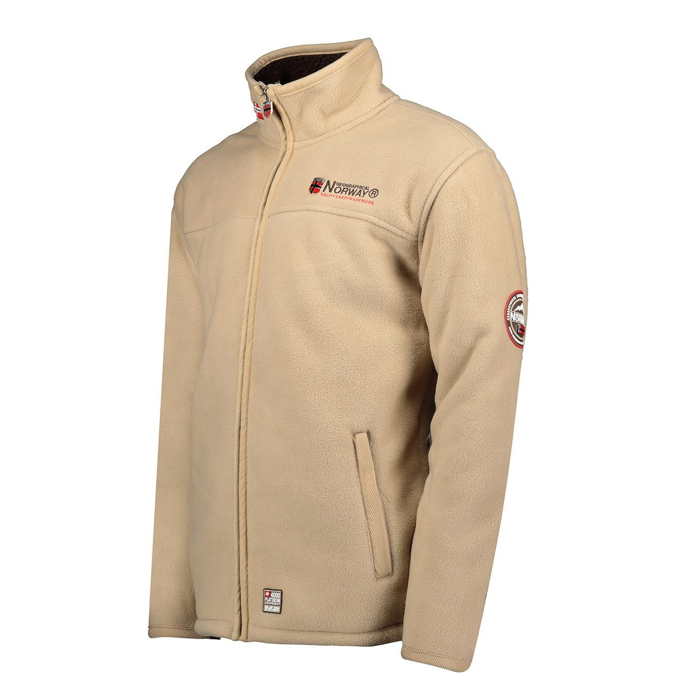 Geographical Norway Fleecejacke Herren Polar Teddyfell Winter Jacke Outdoorjacke Fleece warm in Unifarbe, mit Stehkragen