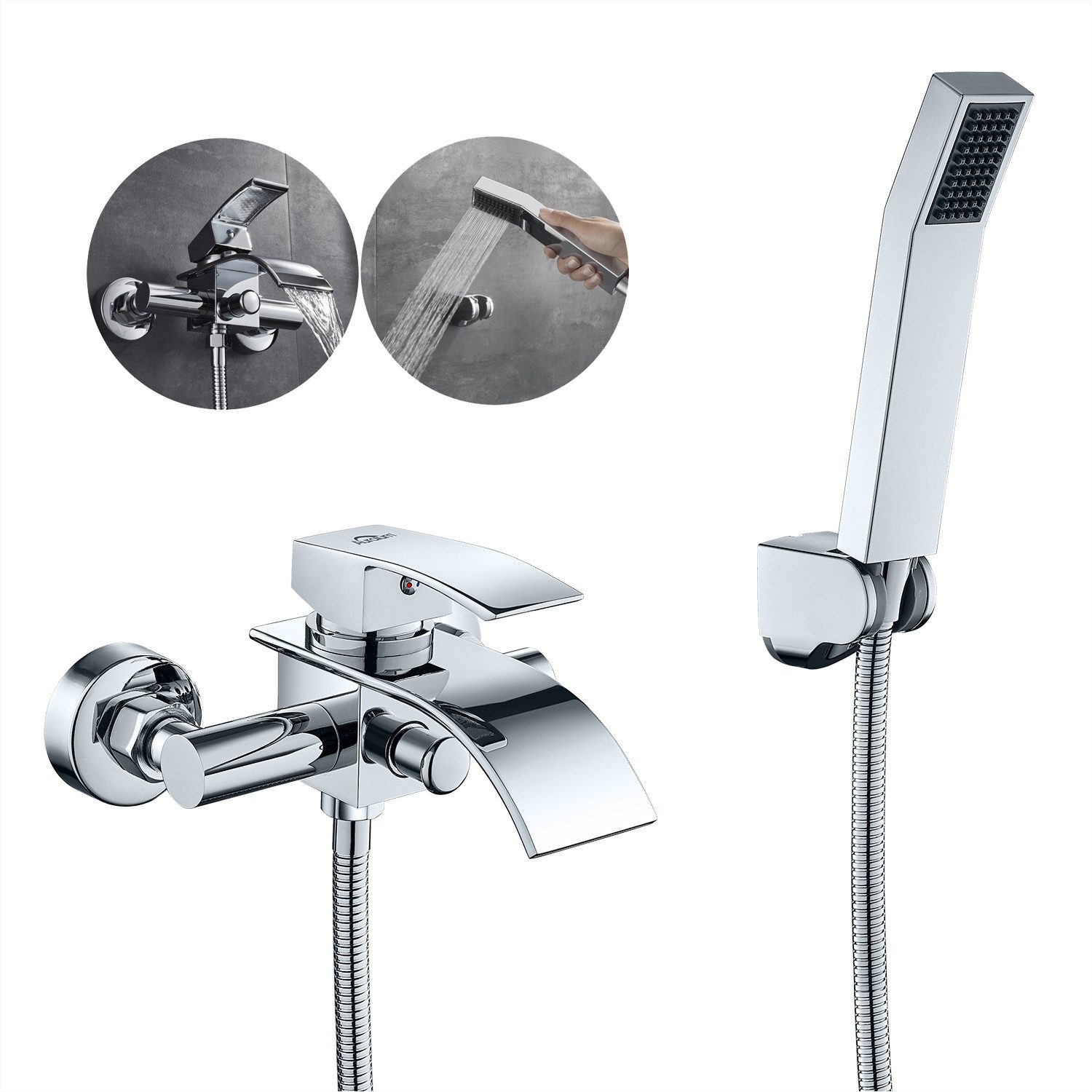 Auralum Max Duschsäule Badewannenarmatur mit Handbrause, günstig online kaufen