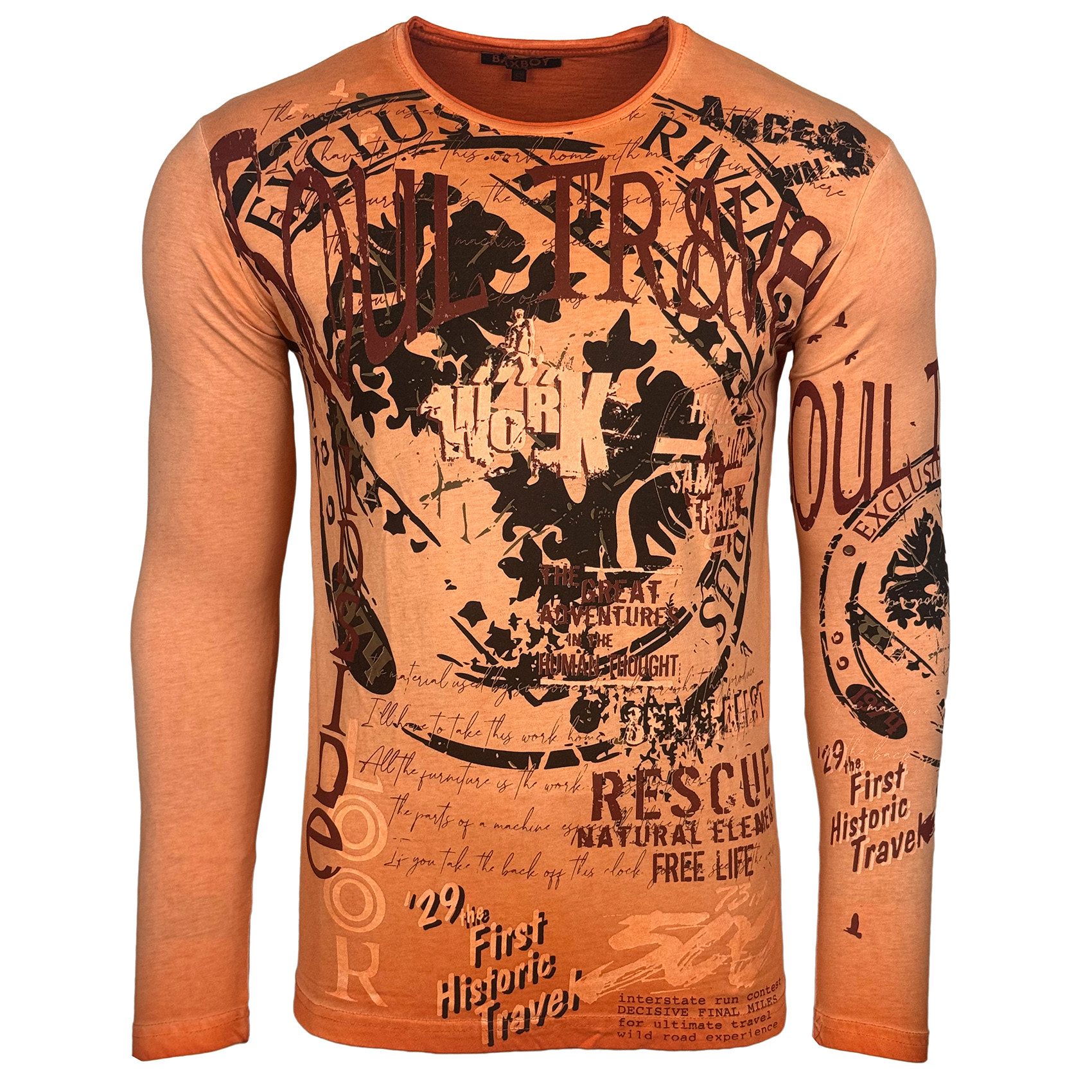 Baxboy Longshirt Herren Longsleeve T-Shirt Moderner Männer Langarmshirt B-7 günstig online kaufen