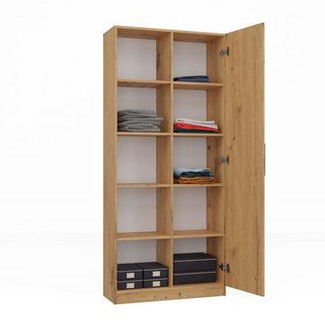 ibonto Bücherregal Modernes Halboffenes Bücherschrank mit 10 Regalen