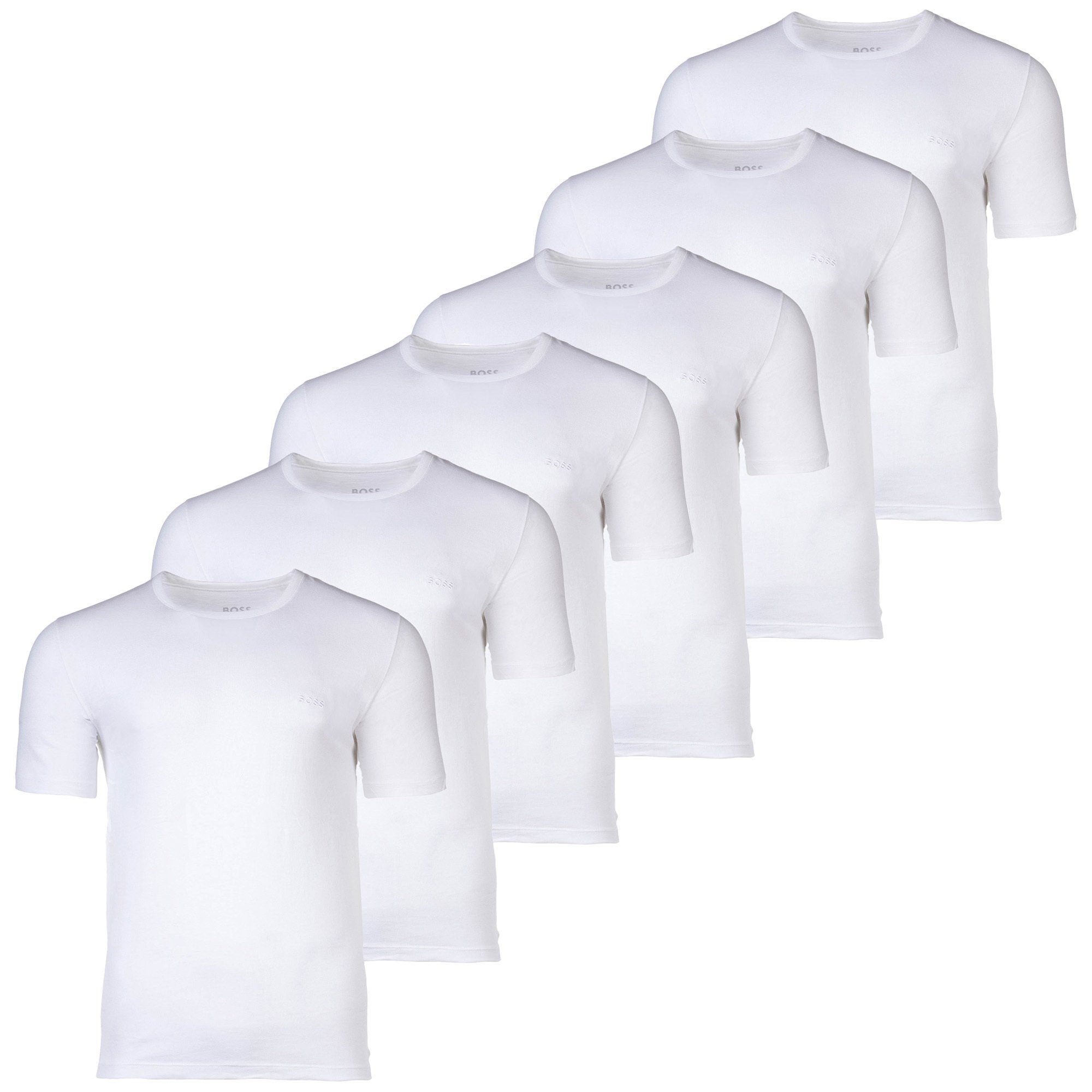 BOSS T-Shirt Herren T-Shirt, 6er Pack - RN Classic, Rundhals Weiß