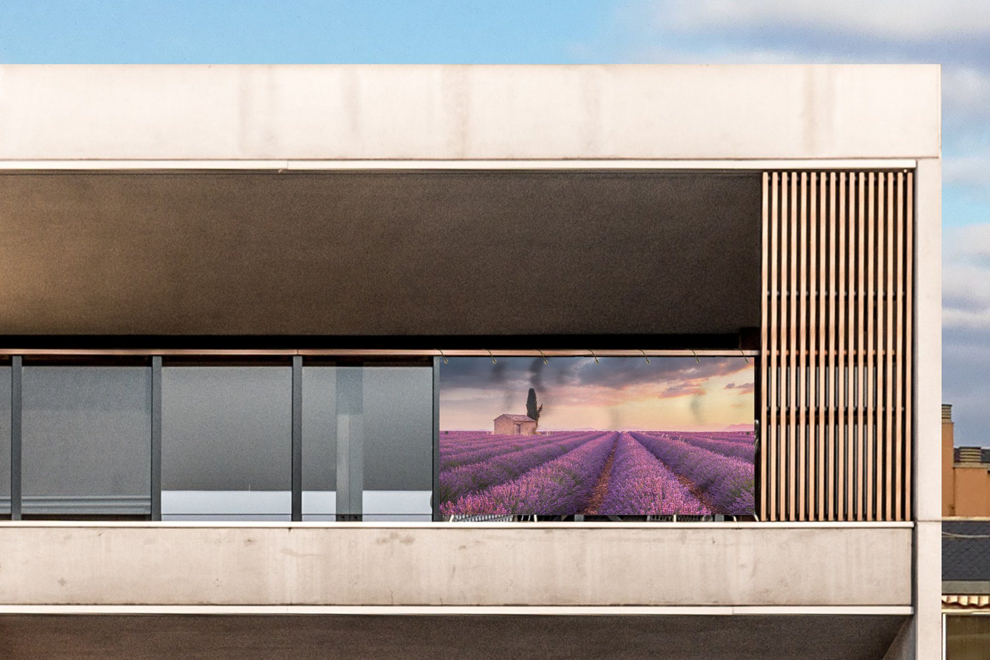 Thumbnail - MuchoWow Balkonsichtschutz Lavendel - Blumen - Lila - Feld (1-St) Balkon Sichtschutz 90x200, Windschutz für Zaun PVC, 20...