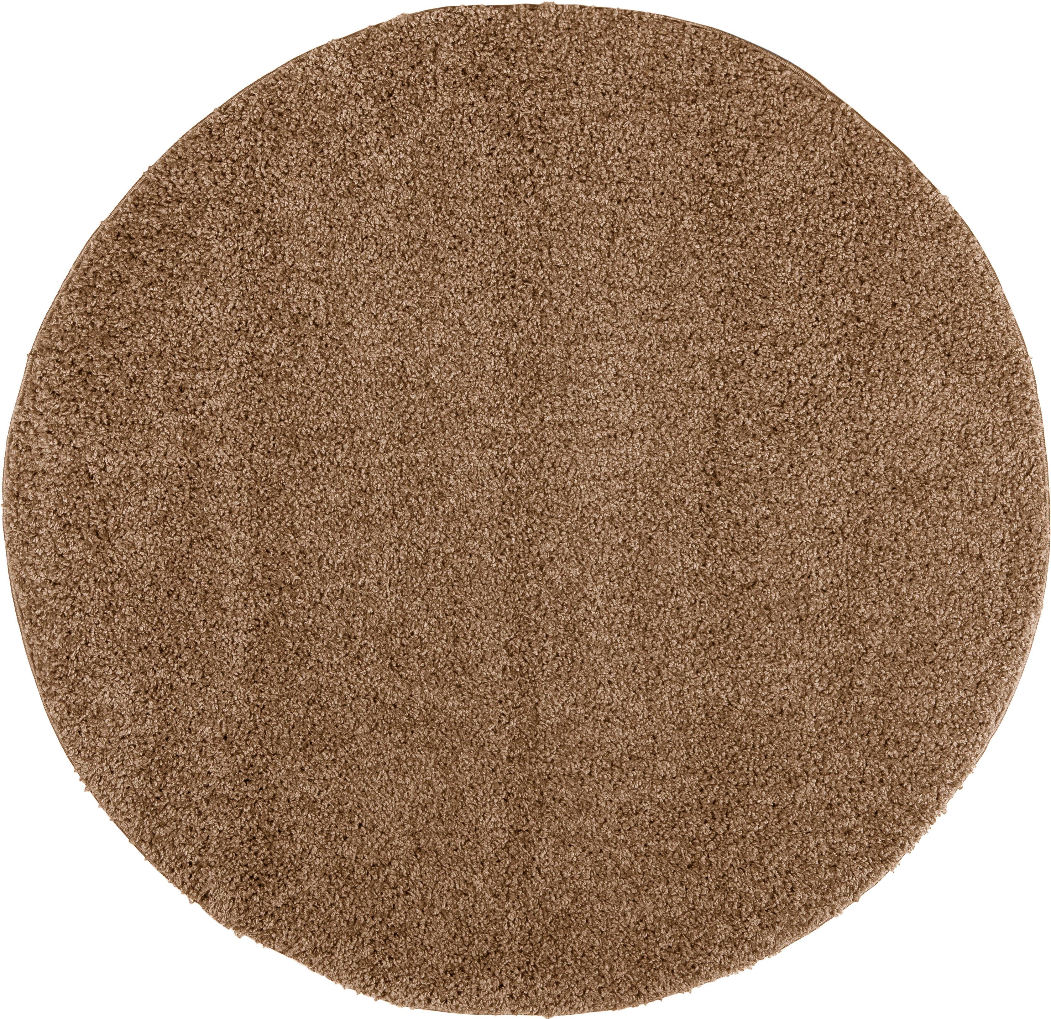 Teppich Shaggy 30, Home affaire, rund, Höhe: 30 mm, Teppich in Uni-Farben, besonders weich und kuschelig braun