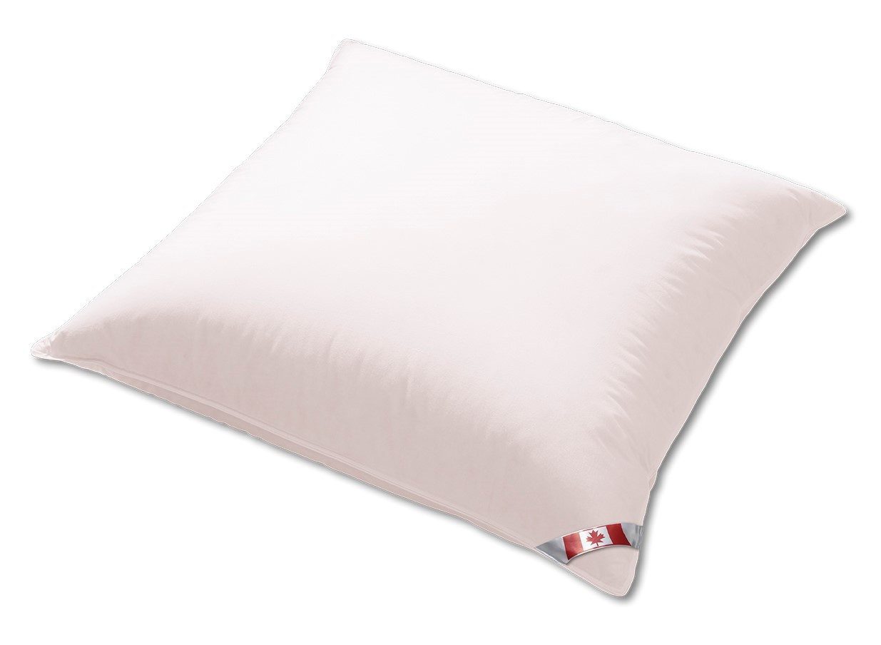 KÜNSEMÜLLER Daunenkissen 3-Kammer Kopfkissen Canada, 80x80 cm, waschbar 60 °C, Füllung: Außen: 90% Daunen, 10% Federn, Innen: 100% Federn, Bezug: 100% Baumwolle, Seitenschläfer, Rückenschläfer, Bauchschläfer, Außen soft, Innen gute Stützwirkung