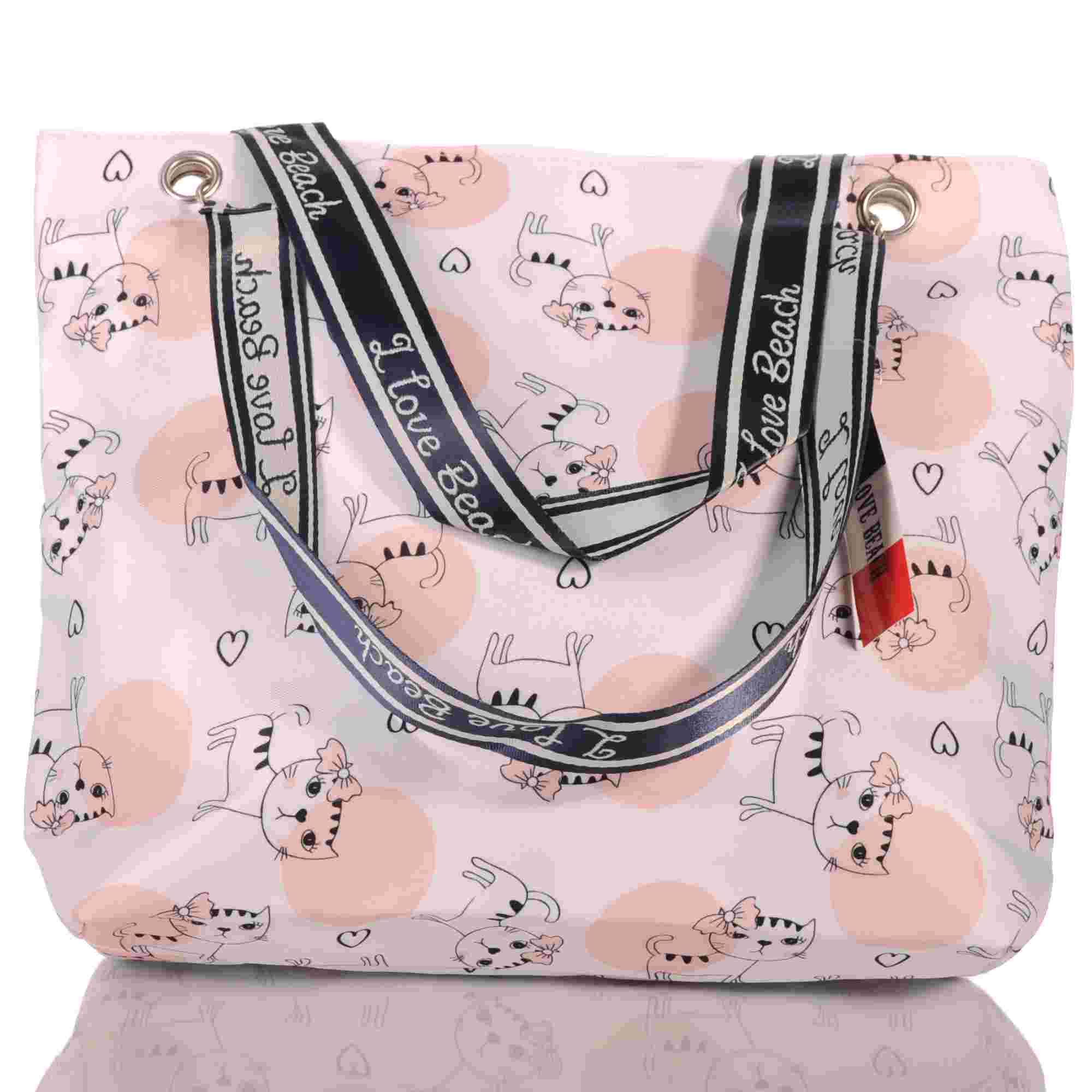 KMISSO Umhängetasche Strandtasche Katze mit Reißverschluss 30751 (1-tlg), im eleganten Look