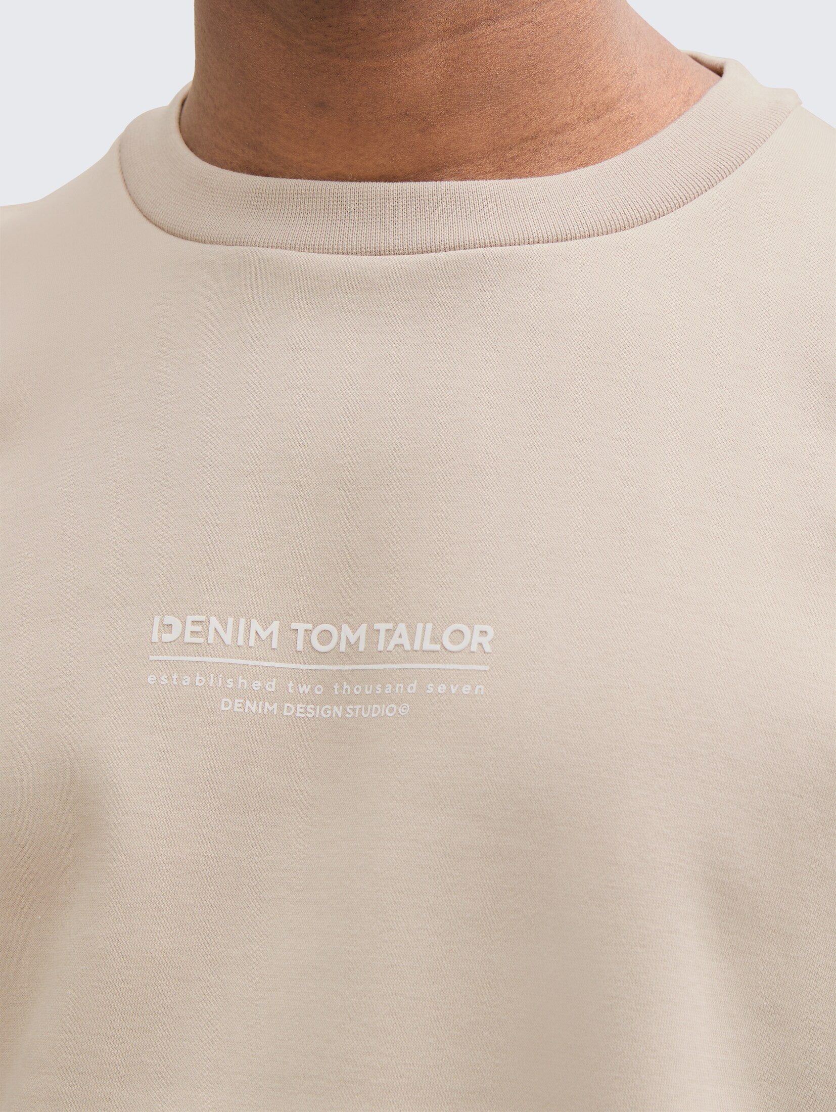 TOM TAILOR Denim Sweatshirt Strick & Sweatshirts Relaxed Sweatshirt mit Logo-Print