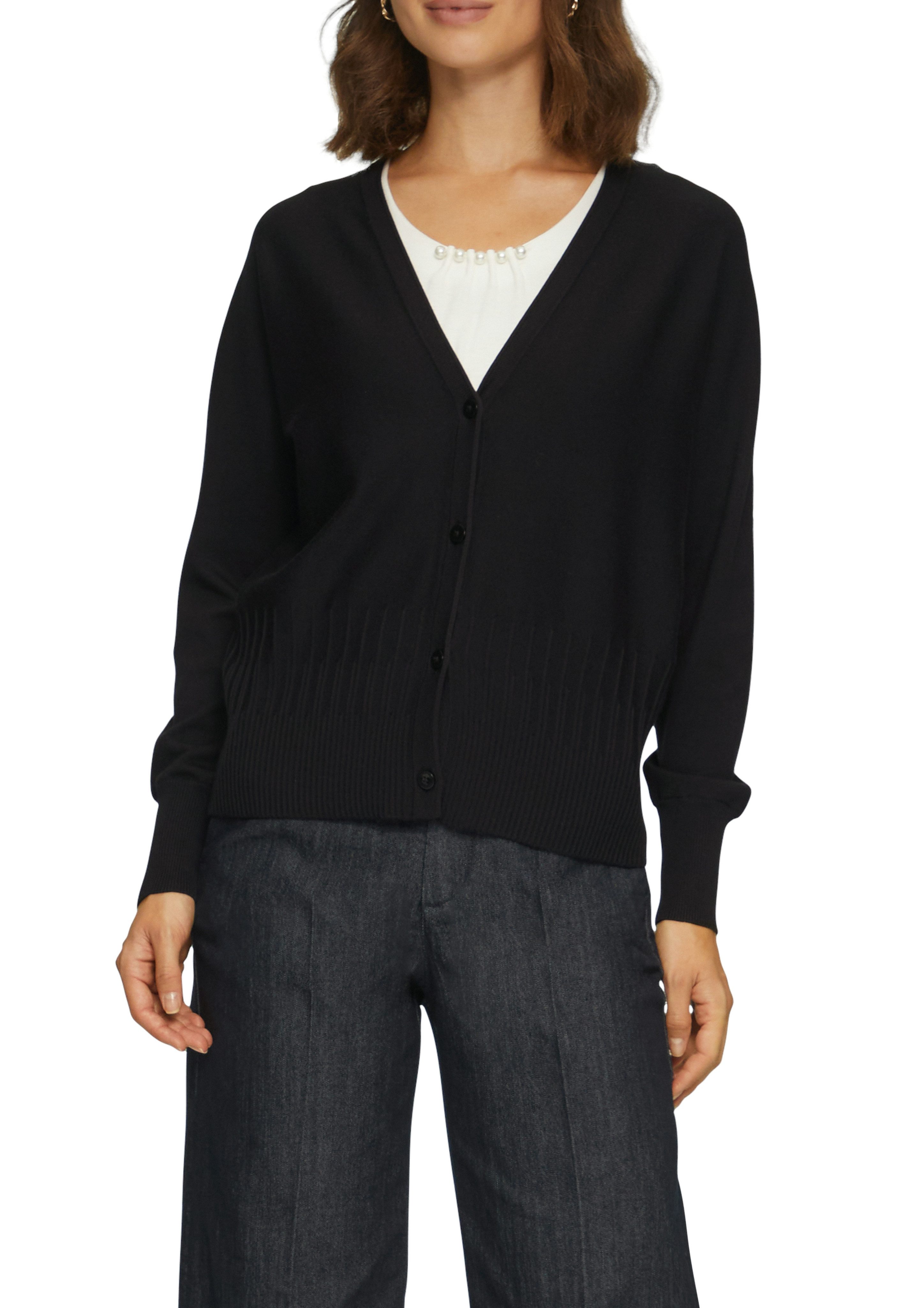 s.Oliver BLACK LABEL Strickjacke mit Strukturmuster günstig online kaufen