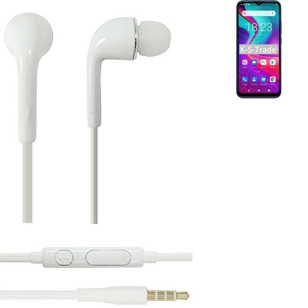 3,5mm) In-Ear-Kopfhörer mit Headset Lautstärkeregler Mikrofon u Doogee weiß K-S-Trade für X96 Pro (Kopfhörer