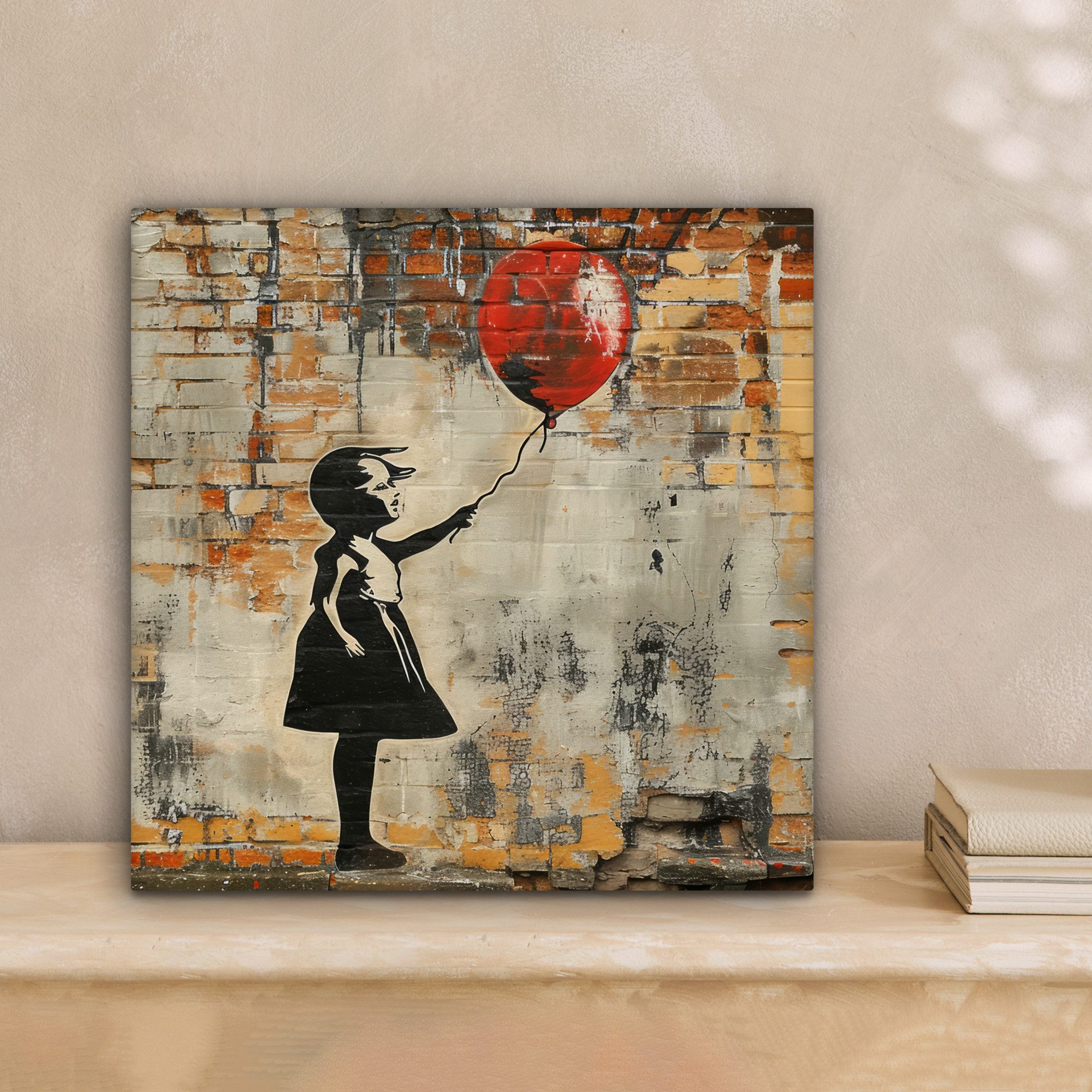 OneMillionCanvasses® Leinwandbild Graffiti - Banksy Style - Mädchen mit Luf günstig online kaufen