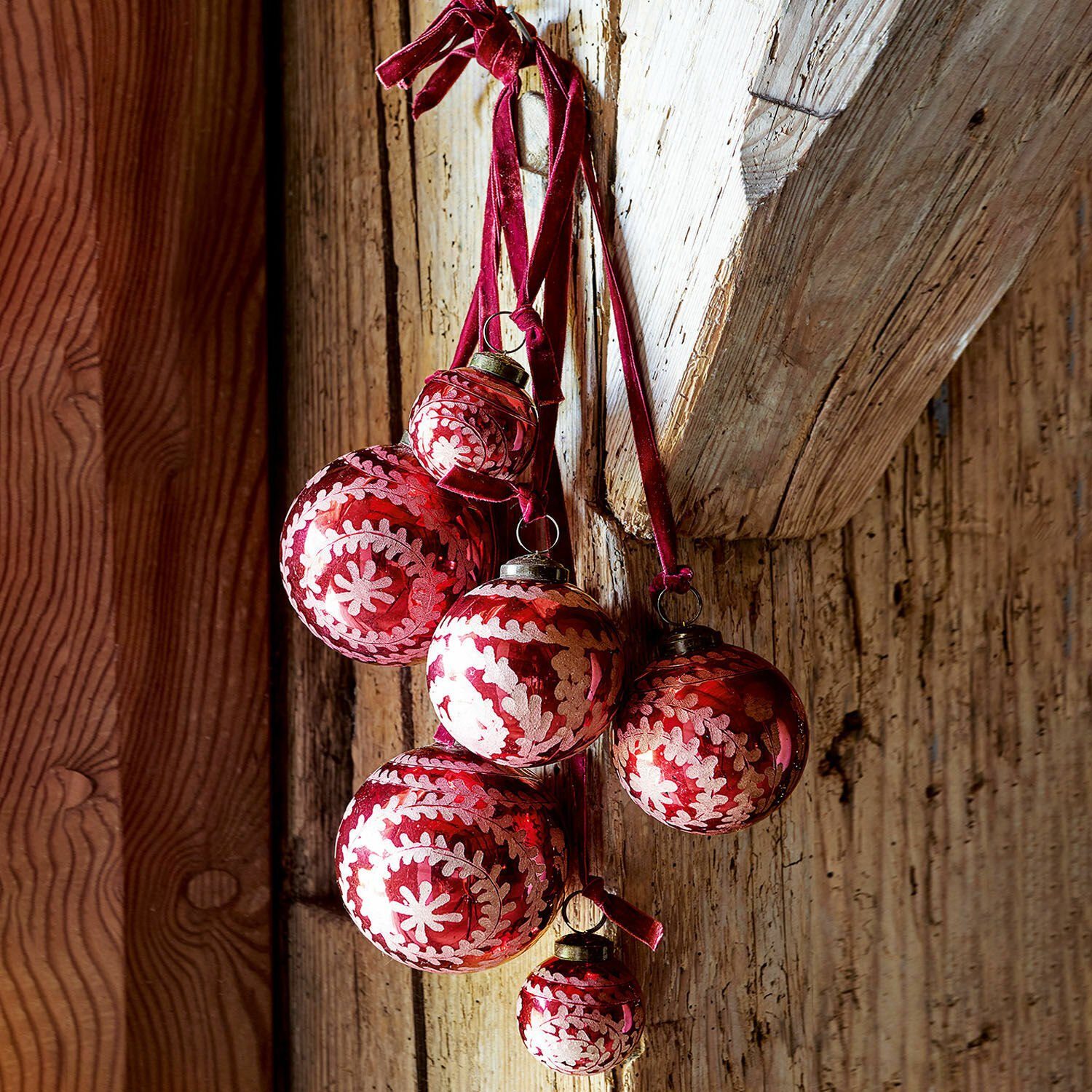 6er Weihnachtsschmuck Set Talwyna (6-tlg) Mirabeau rot Christbaumschmuck