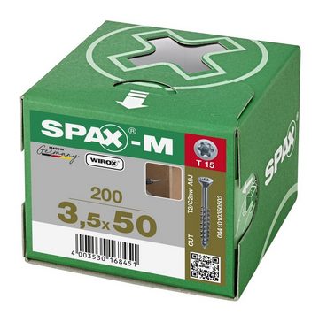 SPAX Spanplattenschraube SPAX-M, (Stahl weiß verzinkt, 200 St), 3,5x50 mm