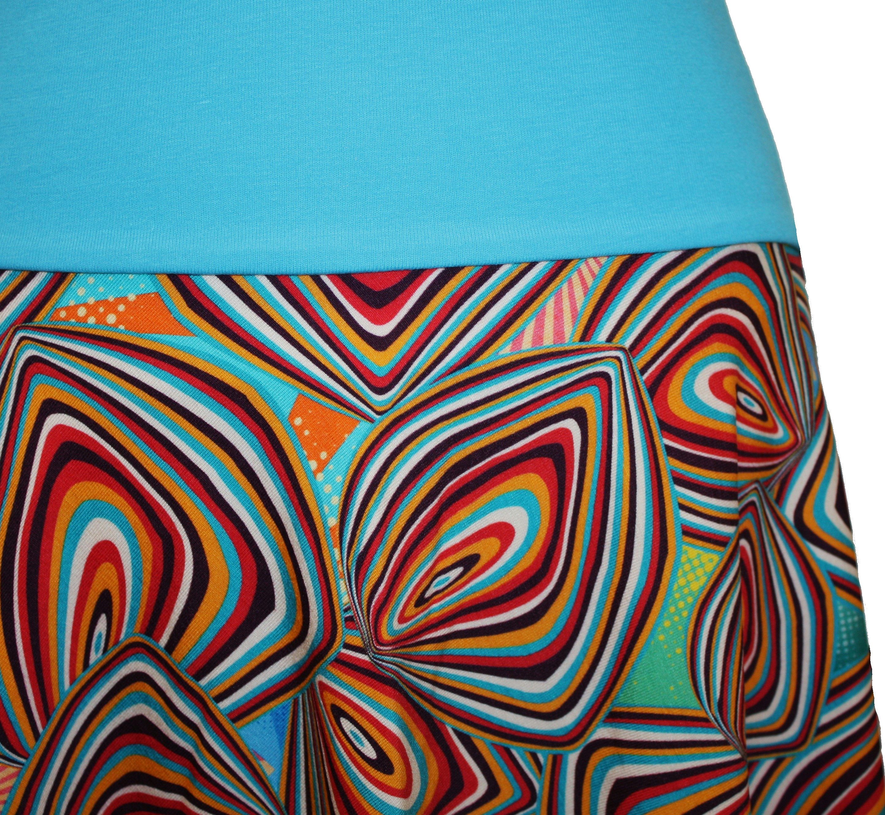 dunkle design Jerseyrock A-Linie Türkis Bunt günstig online kaufen