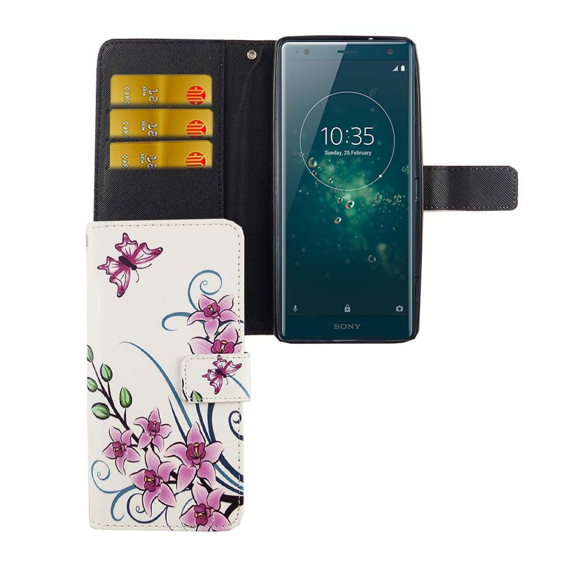 König Design Handyhülle Sony Xperia XZ2, Sony Xperia XZ2 Handyhülle Bookcover Weiß