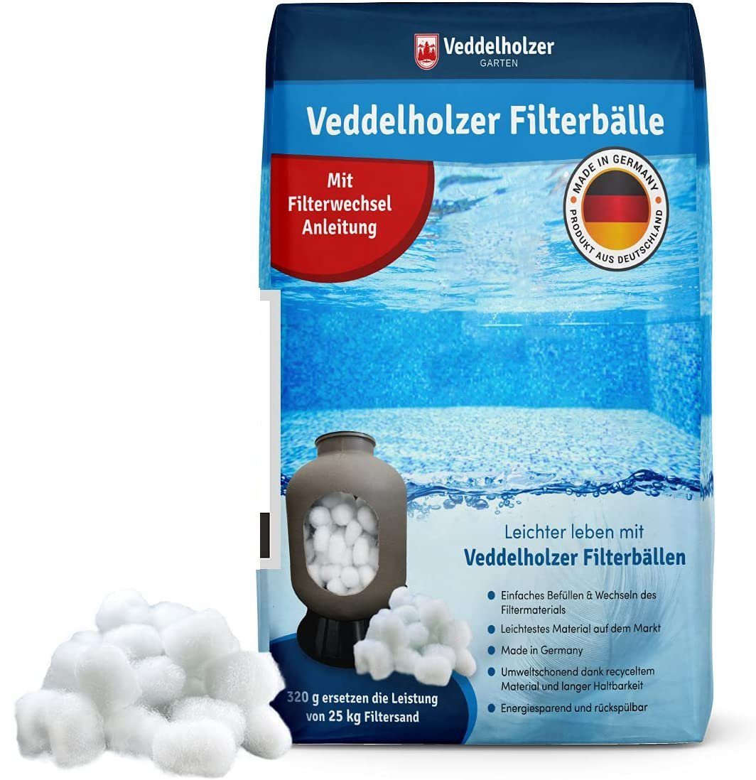 Veddelholzer Filterbälle Pool Filterbälle ersetzt 25kg Filtersand Quarzsand Poolzubehör, für Sandfilteranlagen, 0.32 kg, (aus Deutschland Poolzubehör Poolreiniger Sandfilteranlage), Fängt Schmutz auf