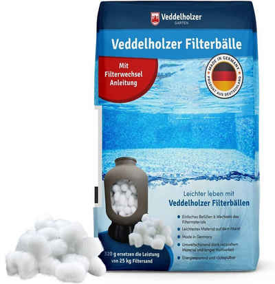 Veddelholzer Garten Filterbälle Pool Filterbälle ersetzt 25kg Filtersand Quarzsand Poolzubehör, für Sandfilteranlagen, 0.32 kg, Fängt Schmutz auf
