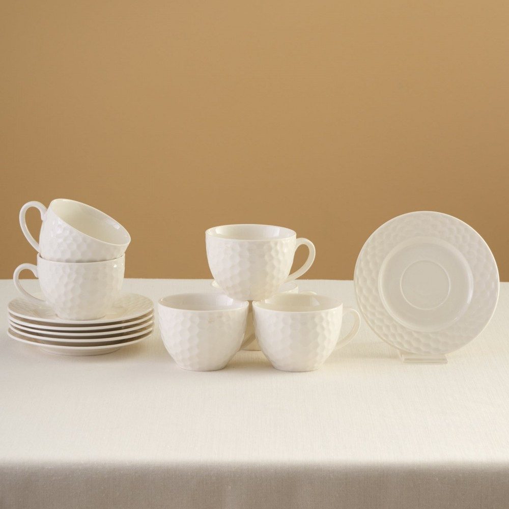 Karaca Чайний сервіз Karaca Nora Embossed Teetassen-Set für 6 Personen, 220 ml