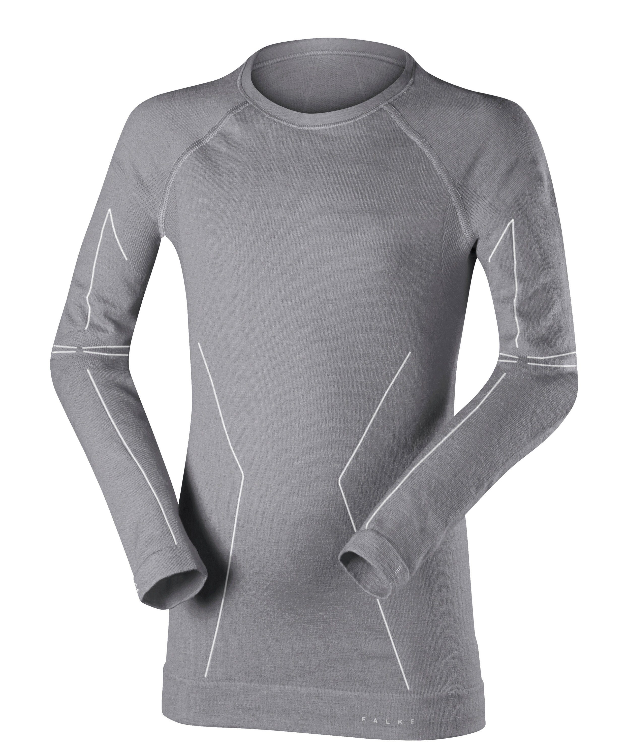 FALKE Funktionsshirt Wool-Tech (1-tlg) aus Merinowolle für kalte bis sehr kalte Temperaturen grey-heather (3757)