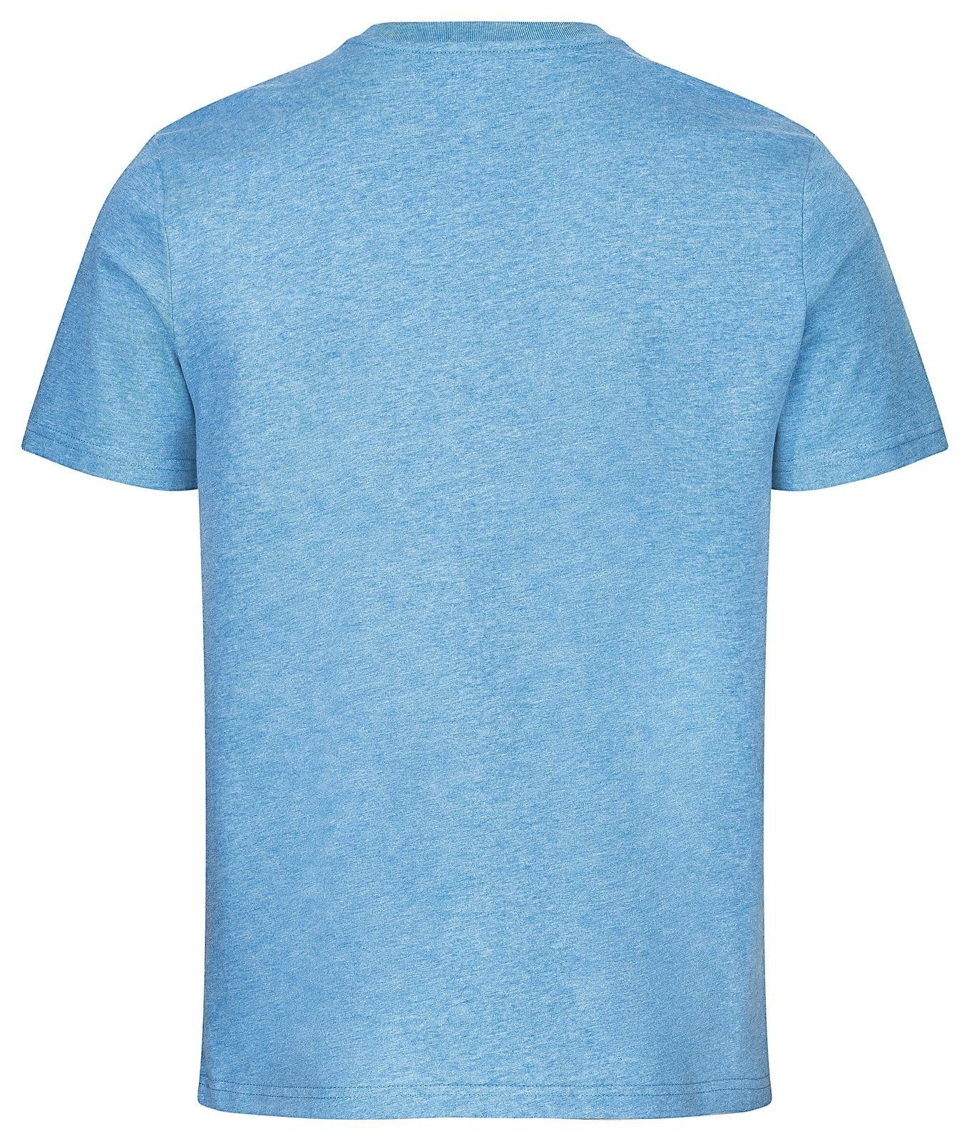 Gradnetz T-Shirt basic leather blau & 100% nachhaltig meliert unisex Biobaumwolle fair