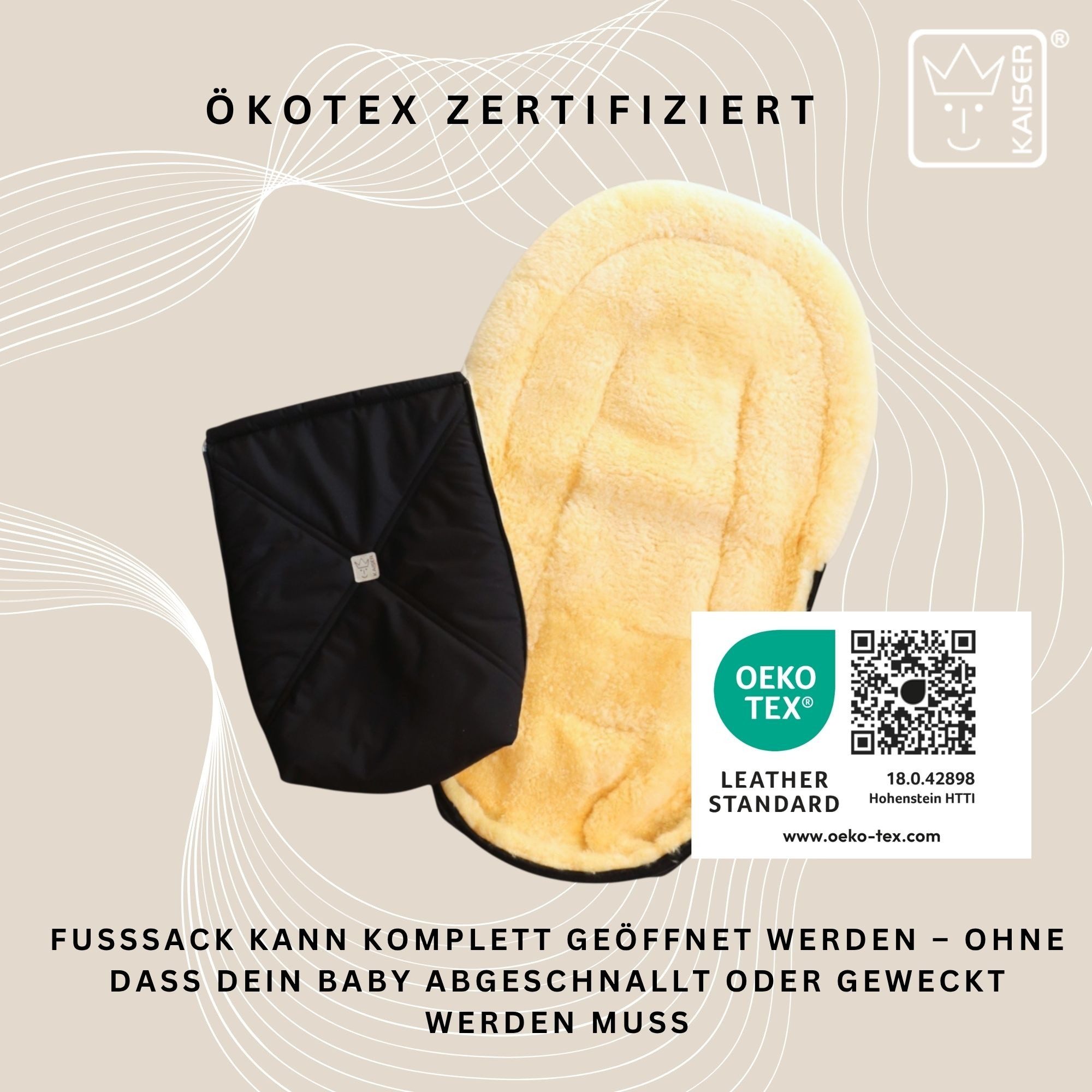 Kaiser Fußsack Emmy Lammfell Babyschalen Fußsack – Bild 2 von 5