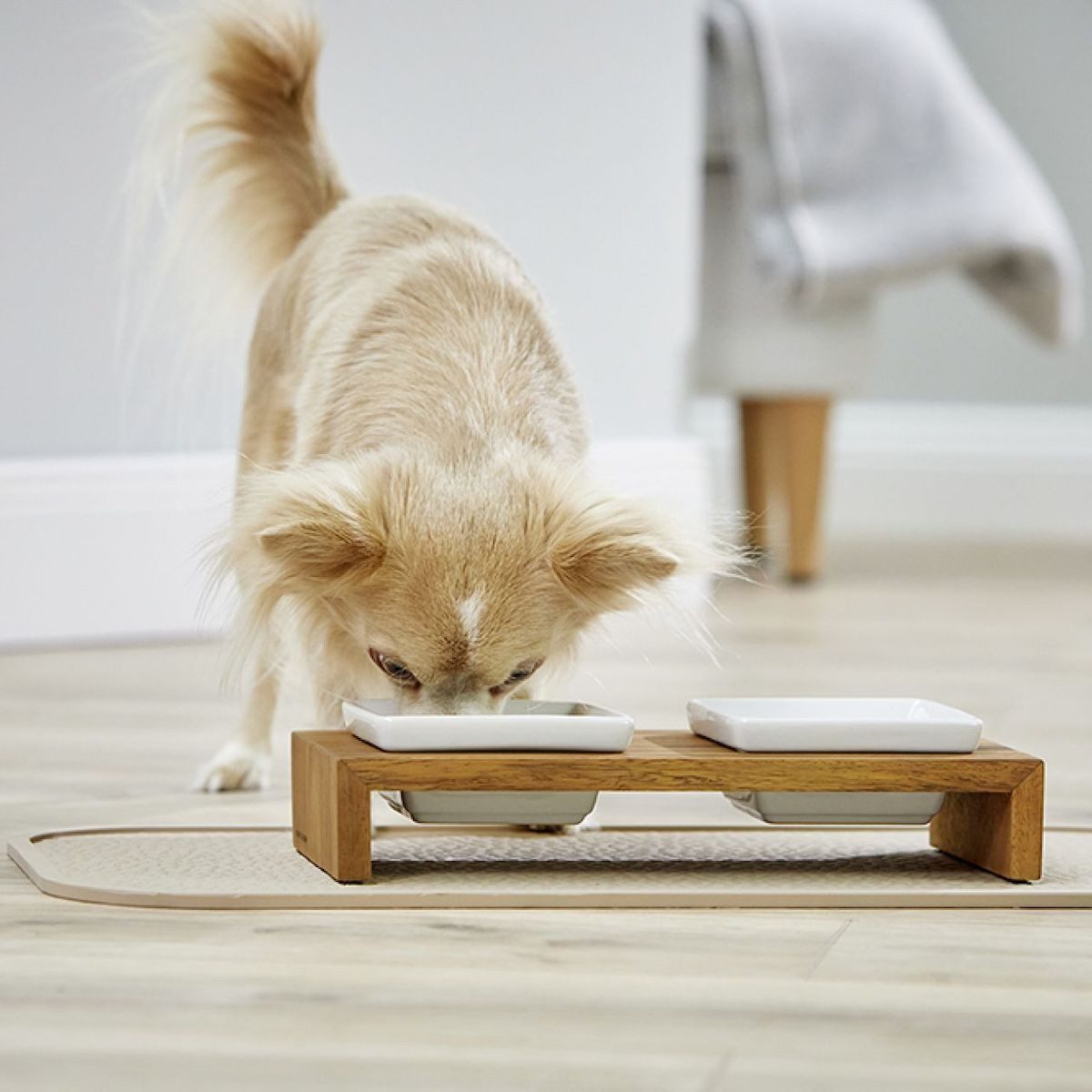 Wolters Napf-Set Futterstation Meshidai Doppelnapf True teak