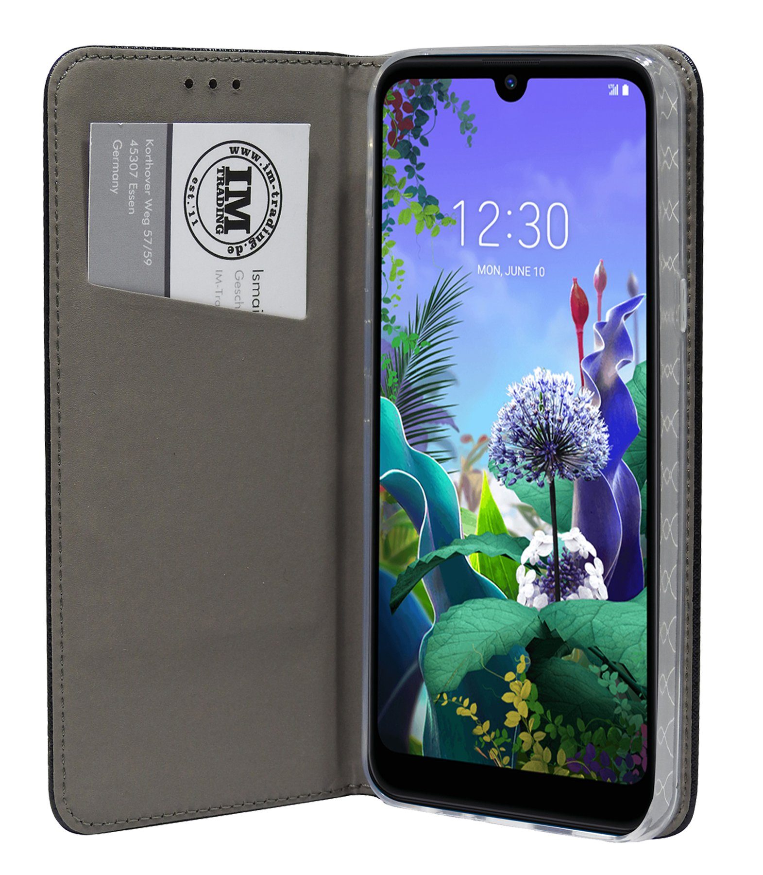 cofi1453 Handyhülle cofi1453® Buch Tasche "Smart" kompatibel mit LG, Kunstleder Schutzhülle Handy Wallet Case Cover mit Kartenfächern, Standfunktion Schwarz