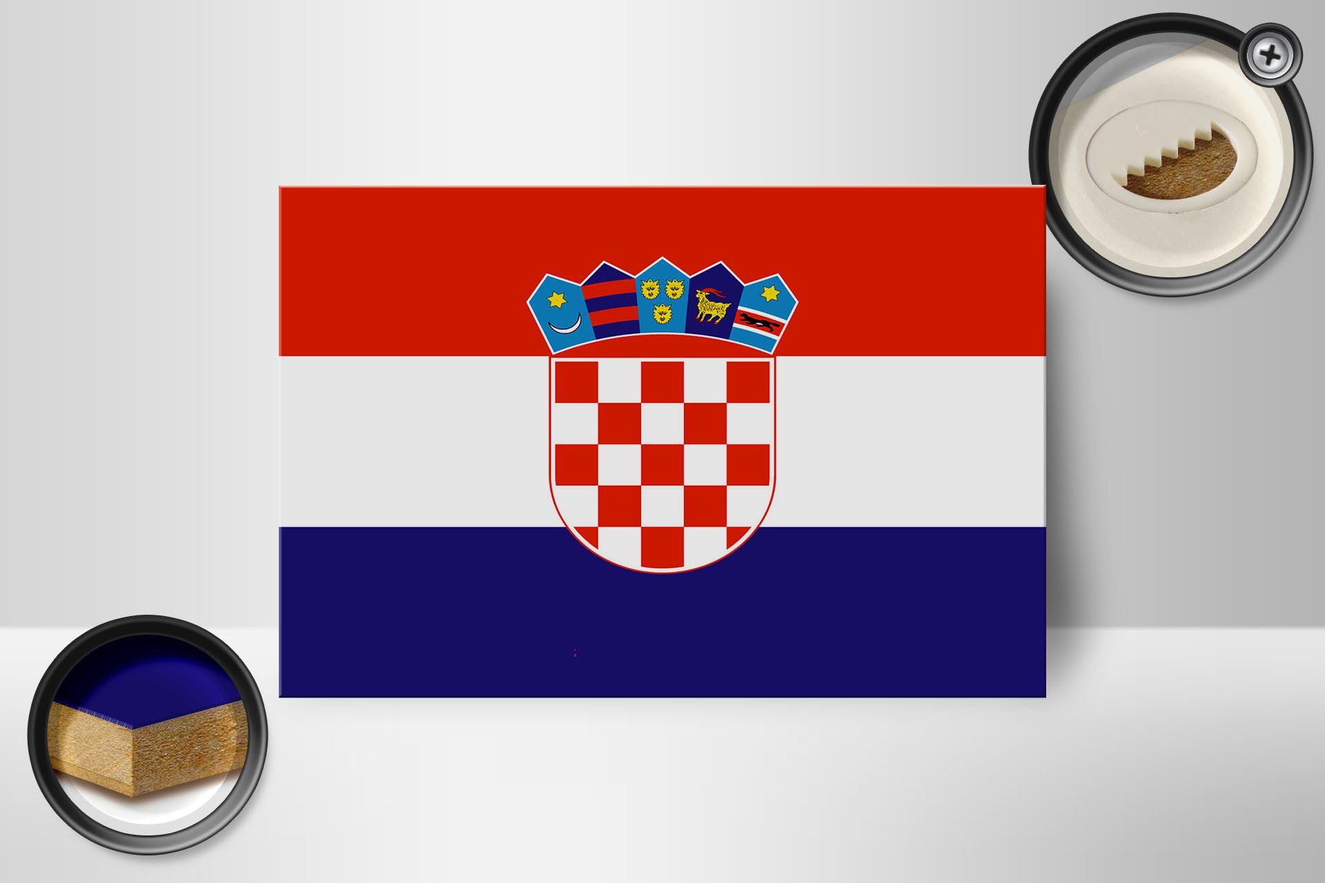 Femer GmbH Holzbild Flagge Kroatiens 18x12 cm Flag of Croatia, Flaggen (1 St), Glatte Holzfaserplatte (MDF), vorn beschichtet