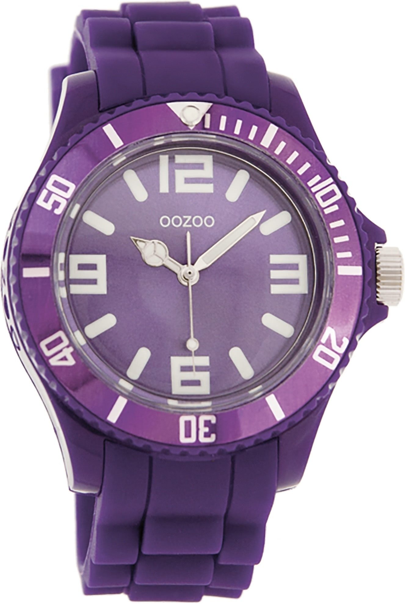 OOZOO Quarzuhr Oozoo Unisex Armbanduhr Vintage Series, (Analoguhr), Damen, Herrenuhr rund, groß (ca. 43mm) Silikonarmband lila