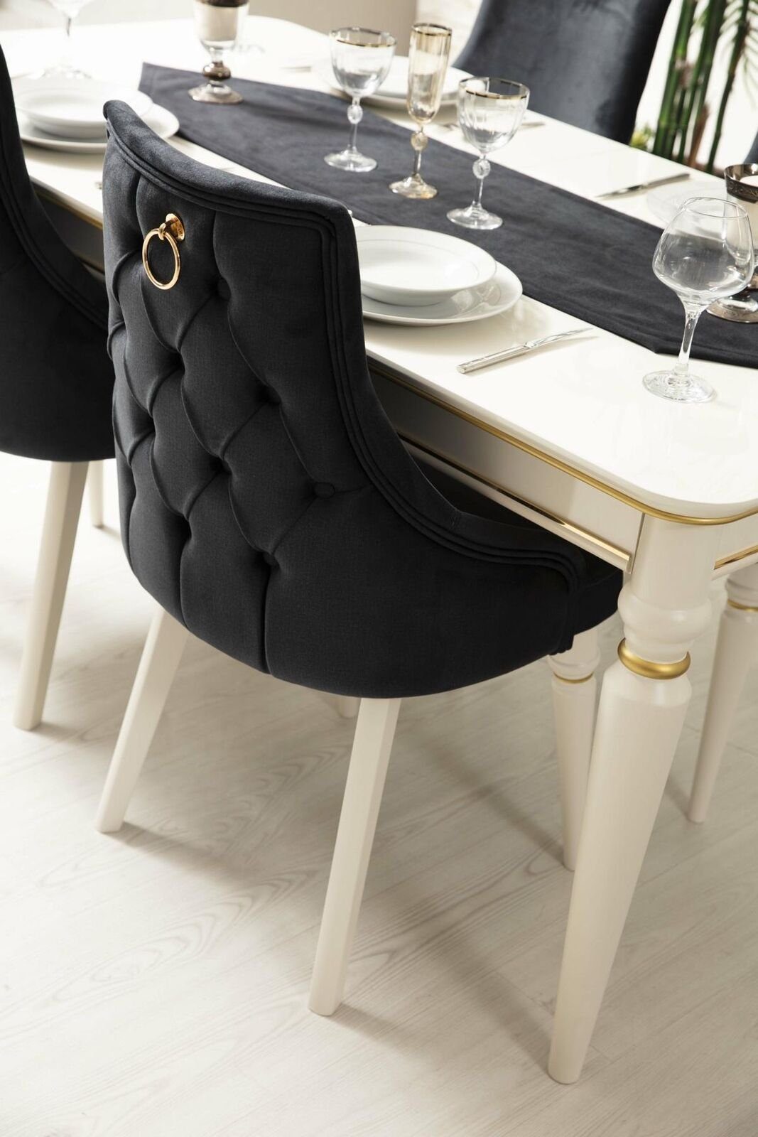JVmoebel Stuhl Moderner schwarzer Stuhl Design Holzstuhl Esszimmerstuhl Luxus, Made in Europa