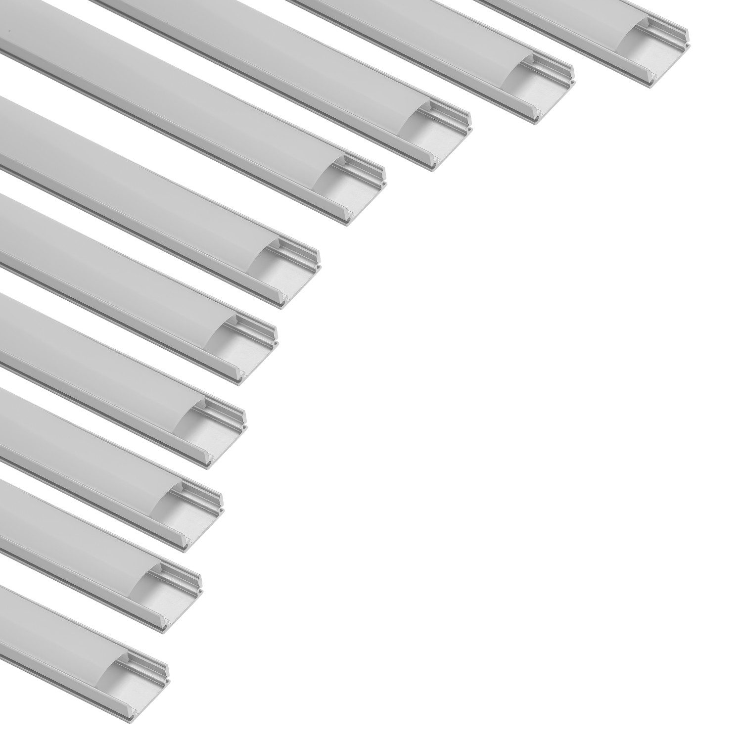 Clanmacy LED-Stripe-Profil 10x 1m LED Aluminium Profil LED Strip Schiene günstig online kaufen