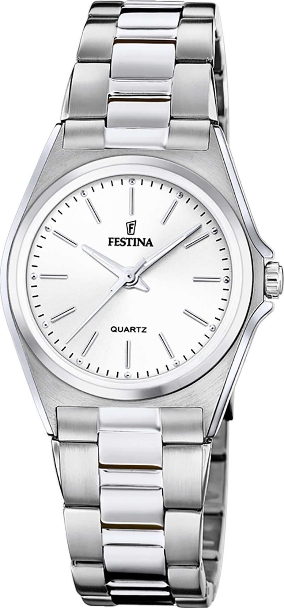 Festina Quarzuhr Festina Damenuhr Klassik, (Analoguhr), Damen Armbanduhr rund, Edelstahlarmband silber, Casual