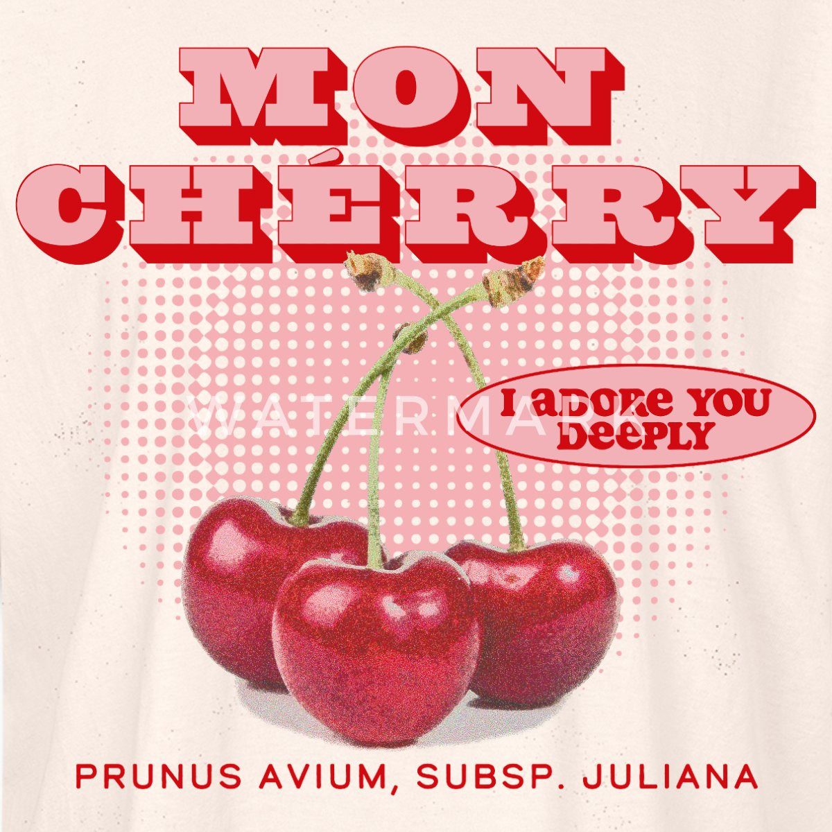 Spreadshirt T-Shirt Mon Cherry Love Vintage Fruit Design Boxy Shirt Damen ( günstig online kaufen