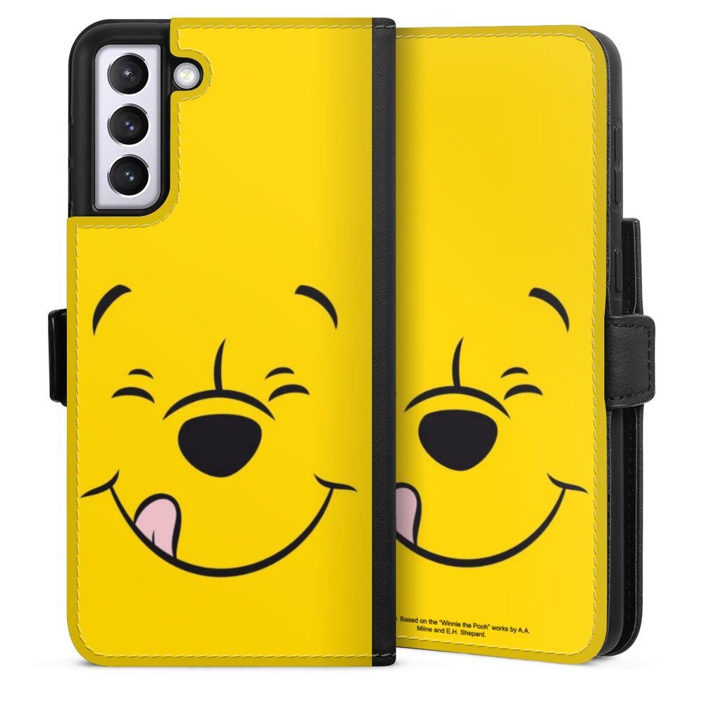 DeinDesign Handyhülle Winnie Puuh Offizielles Lizenzprodukt Disney Puuh Closeup, Samsung Galaxy S21+ 5G Hülle Handy Flip Case Wallet Cover