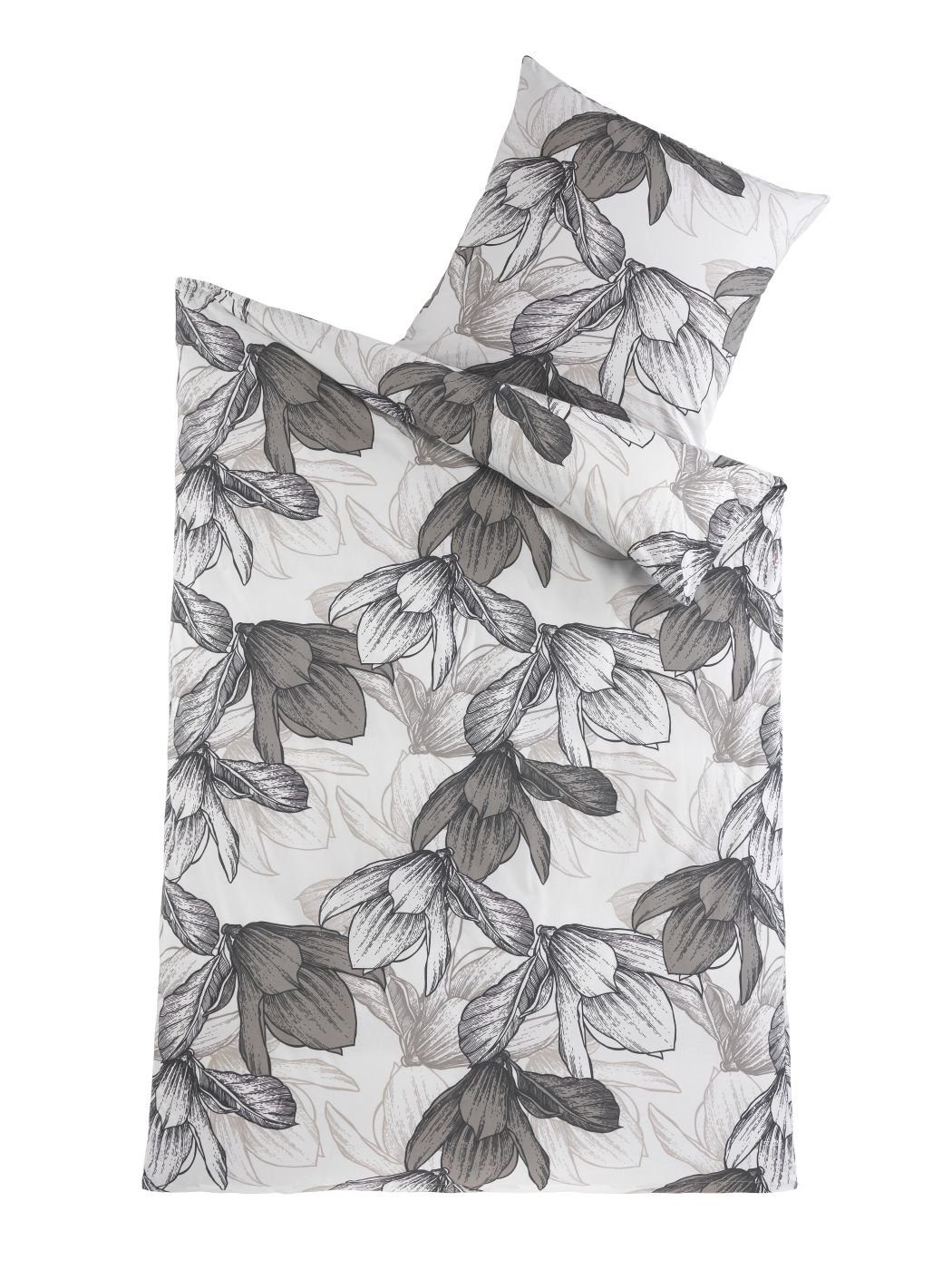 Optidream Bettwäsche Set Renforcé 135x200 Baumwolle Miriam weiss anthrazit, Renforcé, 2 teilig, Sommer Geschenke Idee Frauen Männer weich sale Reißverschluss Pa – Bild 2 von 2
