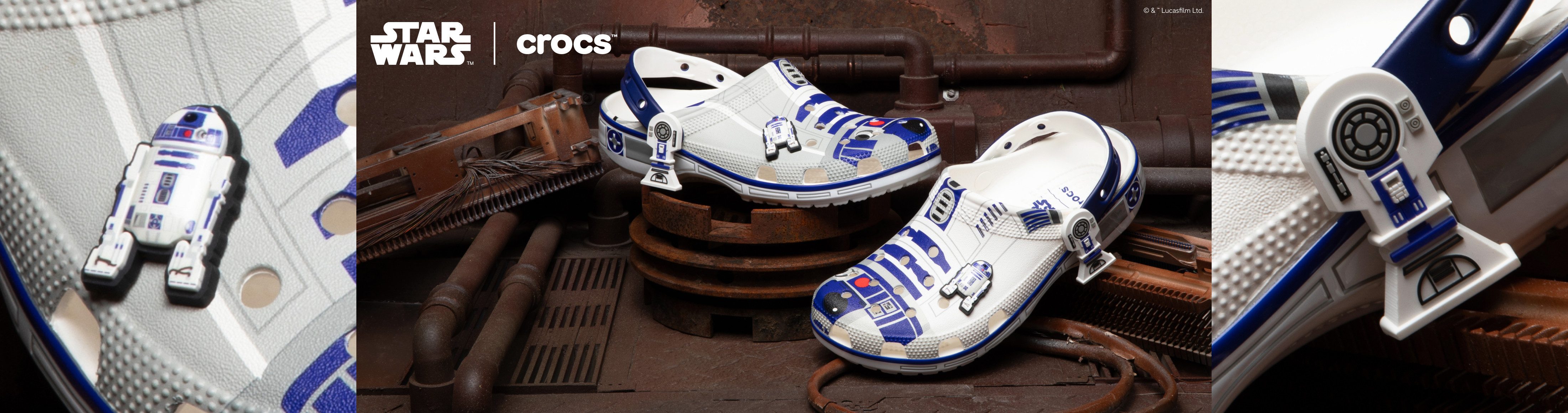 Crocs STAR WARS™ R2-D2 Kids Classic Clog Clog Fan Geschenk, Hausschuh mit 2 exklusiven Jibbitz™-Ansteckern