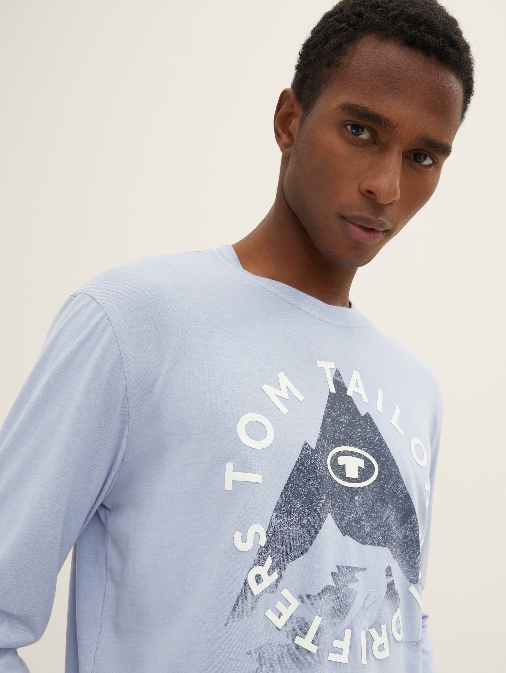 Fotoprint Blue Langarmshirt TAILOR T-Shirt Fern TOM mit Light