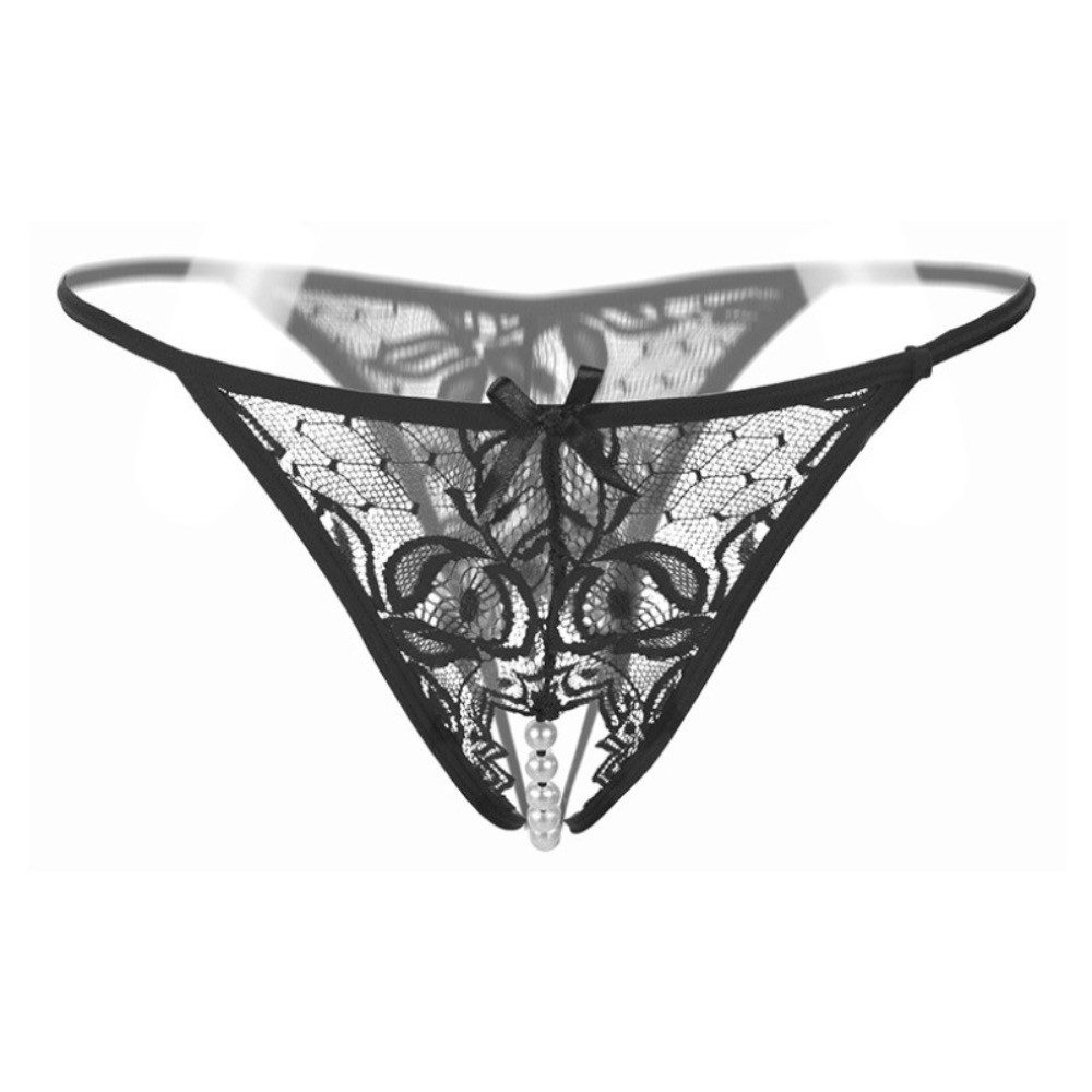 String-Ouvert Sexy Unterhose String Tanga Slip LO-L44 transparente String mit Perlen