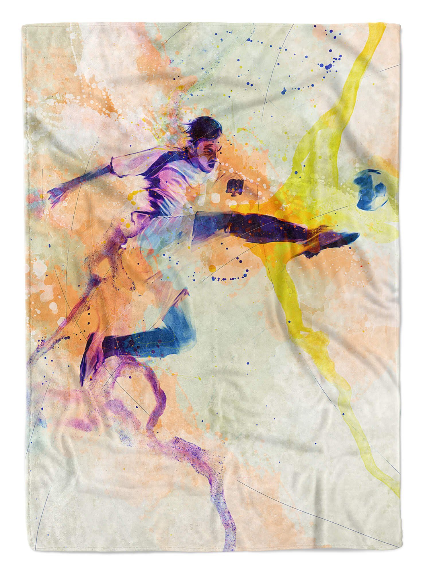 Handtücher SplashArt Sport Handtuch Strandhandtuch Saunatuch Kuscheldecke Kunstvoll Fußball I Sporth, Baumwolle-Polyester-Mix (1-St), Handtuch