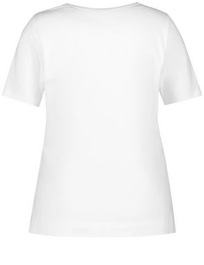 Samoon Kurzarmshirt T-Shirt mit verziertem Letterprint