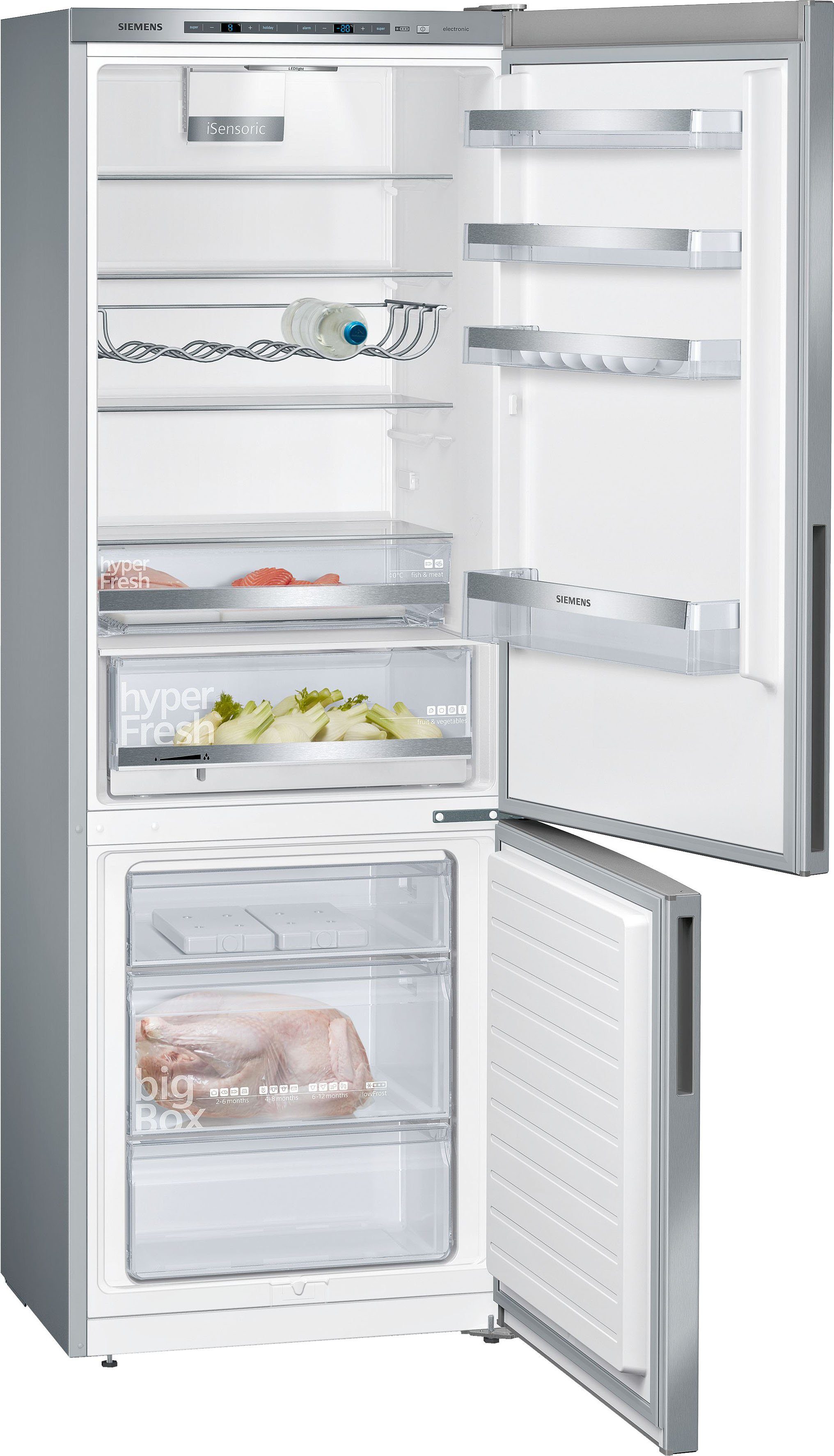 SIEMENS Kühl-/Gefrierkombination KG49EAICA, 201 cm hoch, 70 cm breit,  Beleuchtet den Kühlschrank für einen guten Überblick