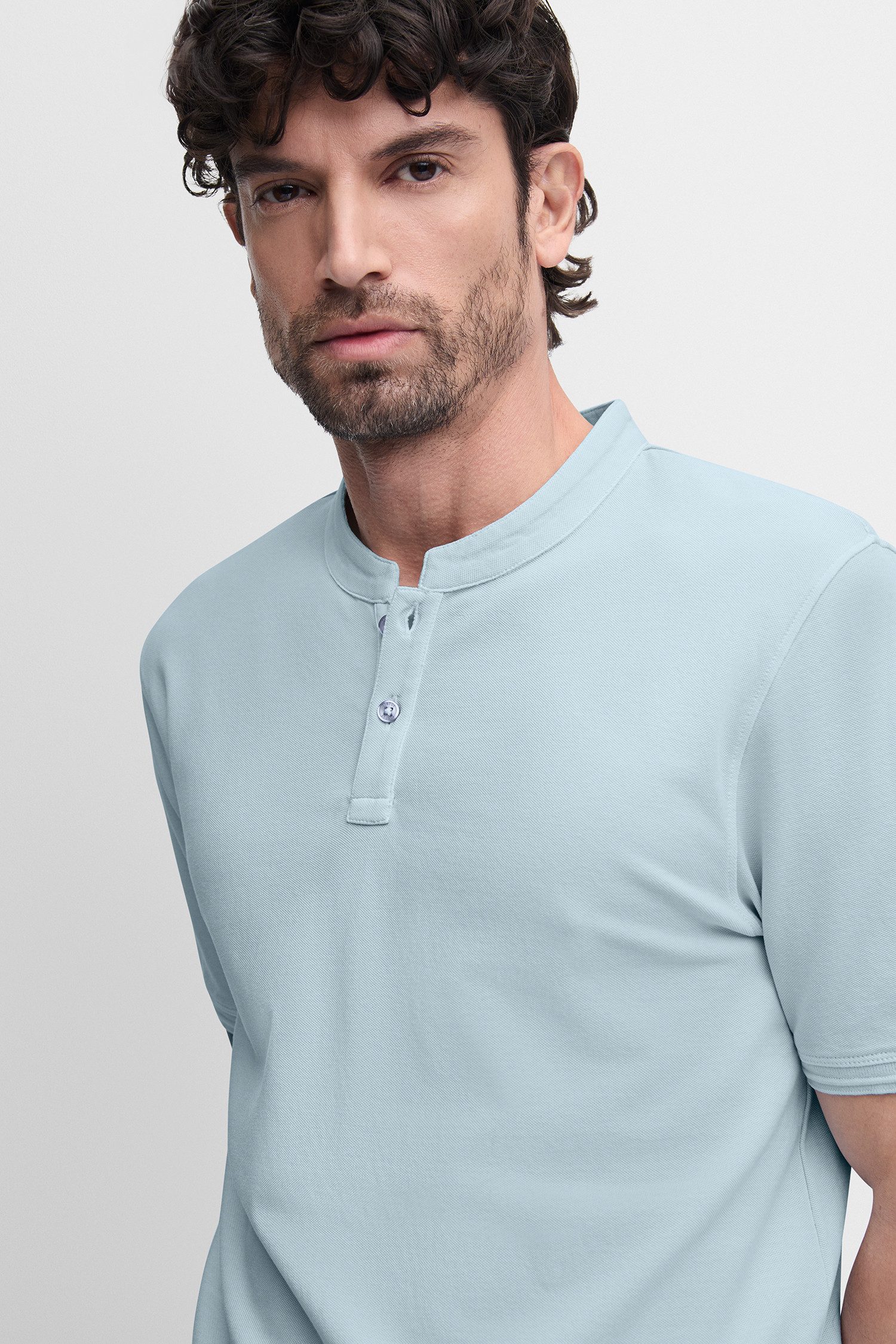Cinque T-Shirt CILANO Rundhalsausschnitt mit kurzer Knopfleiste, Relaxed Fit