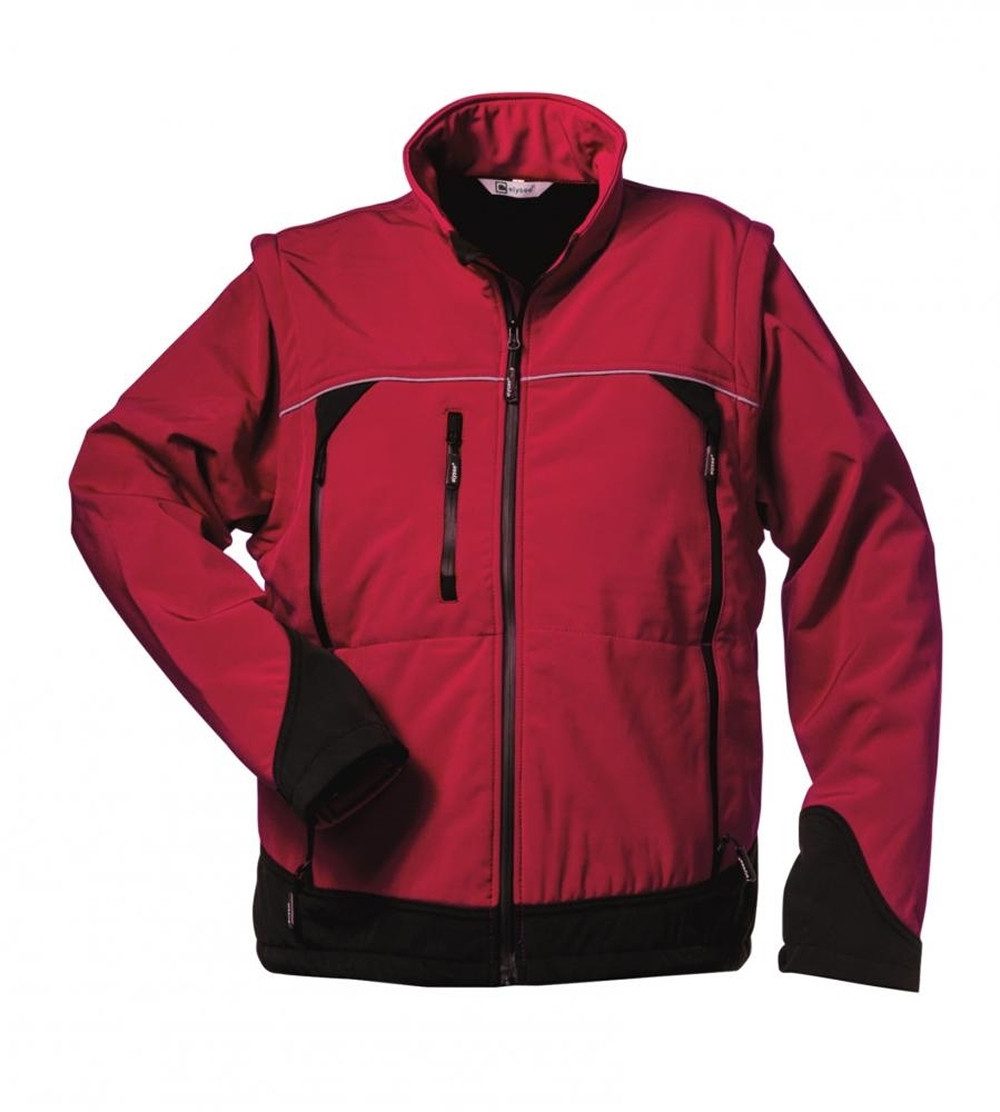 Schutzjacke OMEGA Softshell-Jacke mit abnehmbaren Ärmeln, ELYSEE® Rot/Schwarz, G