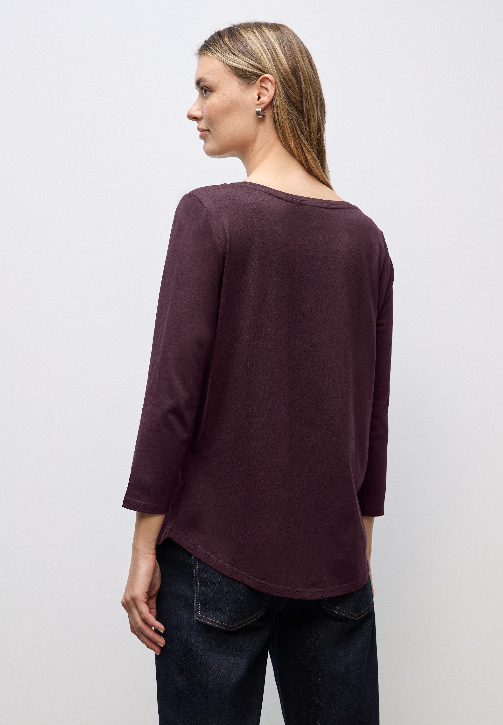 STREET ONE Langarmshirt in Unifarbe günstig online kaufen