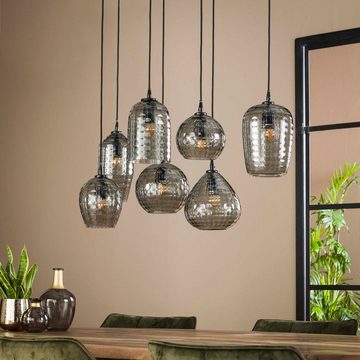 famlights Hängeleuchte, Pendelleuchte Liana in Schwarz-transparent E27 7-flammig, keine Angabe, Leuchtmittel enthalten: Nein, warmweiss, Hängeleuchte, Pendellampe, Pendelleuchte