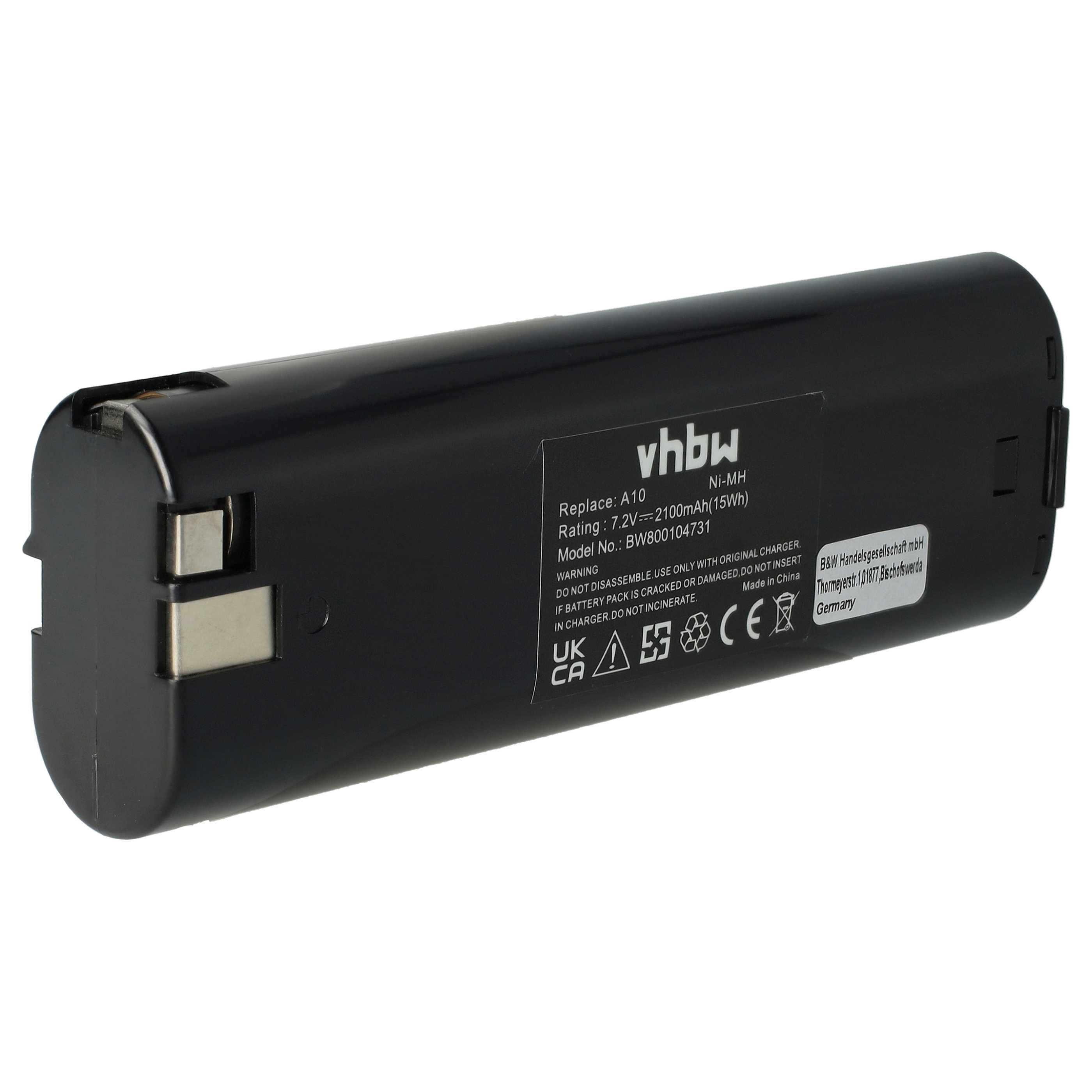 vhbw passend für AEG AL77, BSE2E 7.2, B72A, B-72A, B-72, AL7, ABE10, ABS10, Akku Akku NiMH 2100 mAh (7,2 V, 1 St), Leistungsfähiger Austausch-Akku für Werkzeug Powertools wie