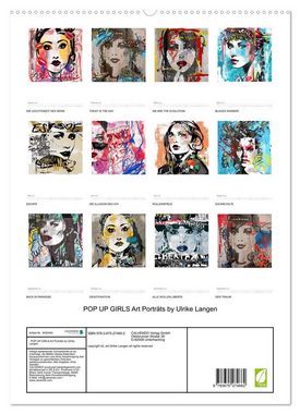 CALVENDO Wandkalender POP UP GIRLS Art Porträts by Ulrike Langen (Premium, hochwertiger DIN A2 Wandkalender 2023, Kunstdruck in Hochglanz)