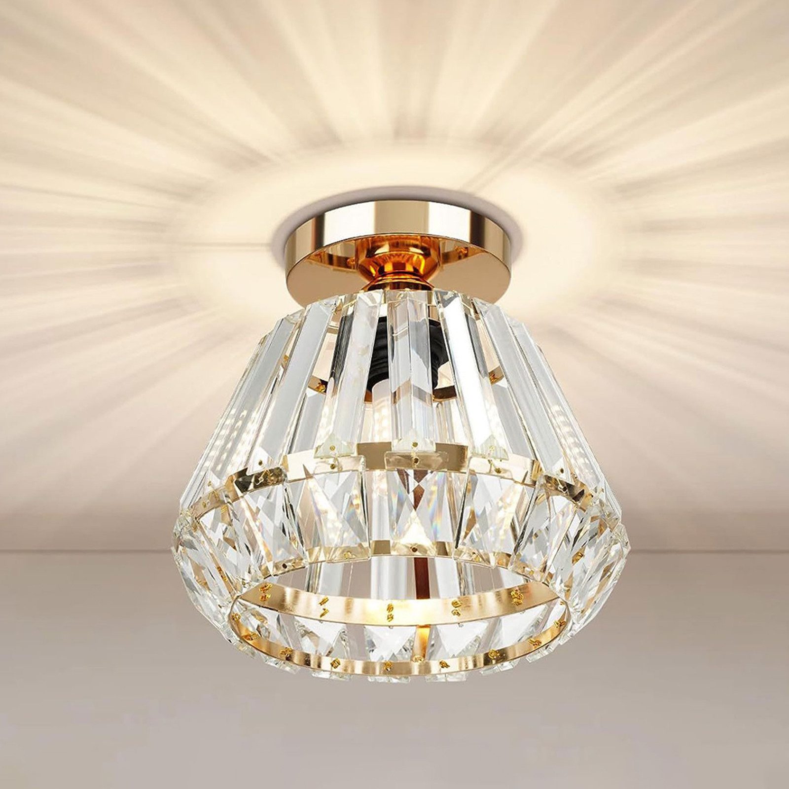 BlingBin Kronleuchter Gold Kristall Deckenleuchte Moderne günstig online kaufen